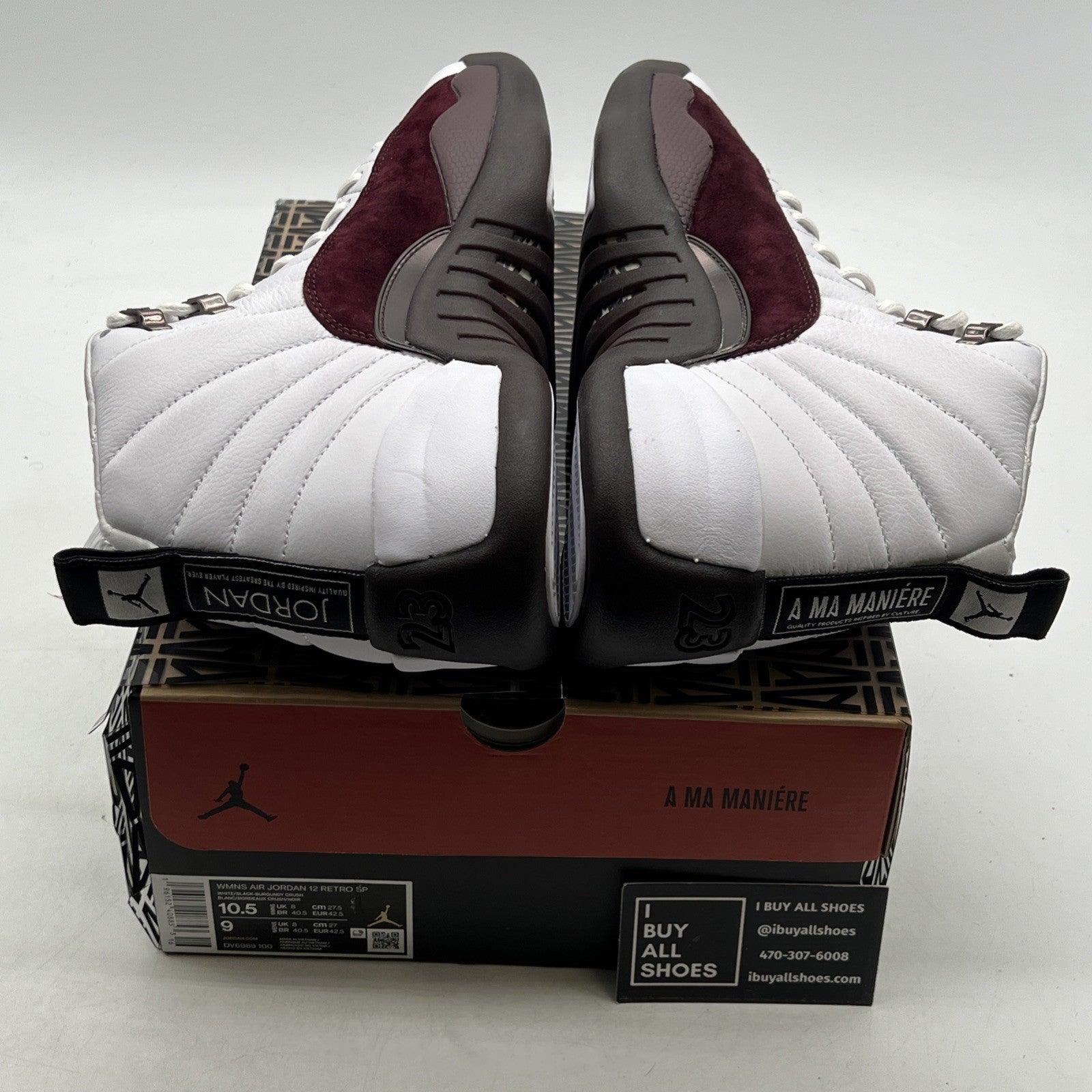 Size 10.5 - Air Jordan 12 Retro SP x A Ma Maniere Mid White W (DV6989-100)