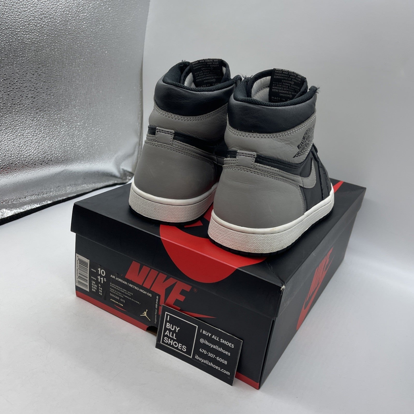 Size 10 - Air Jordan 1 Retro OG High Shadow (555088-013)