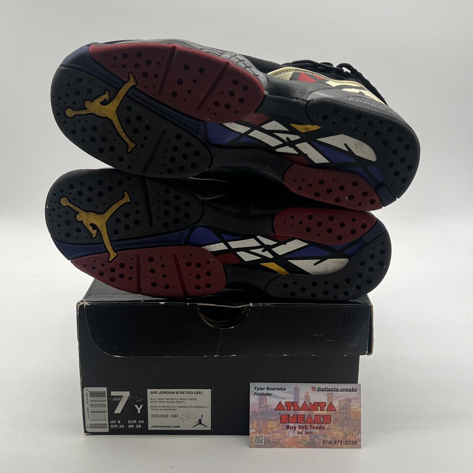 Size 7Y  - Air Jordan 8 Retro 2013 Playoff Playoffs (305368-061)