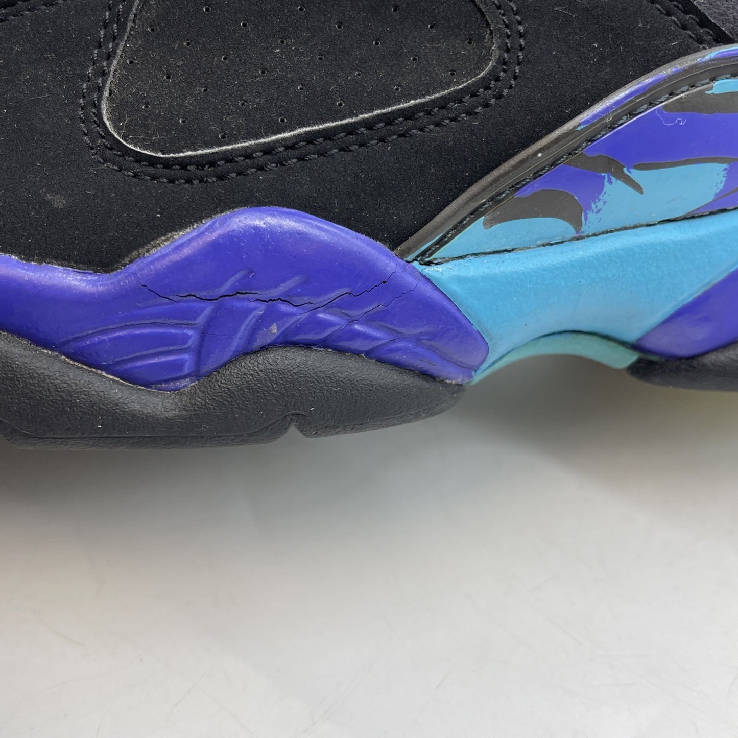 Size 9 - Air Jordan 8 Retro 2007 Aqua Black Blue Purple Suede (305381-041)