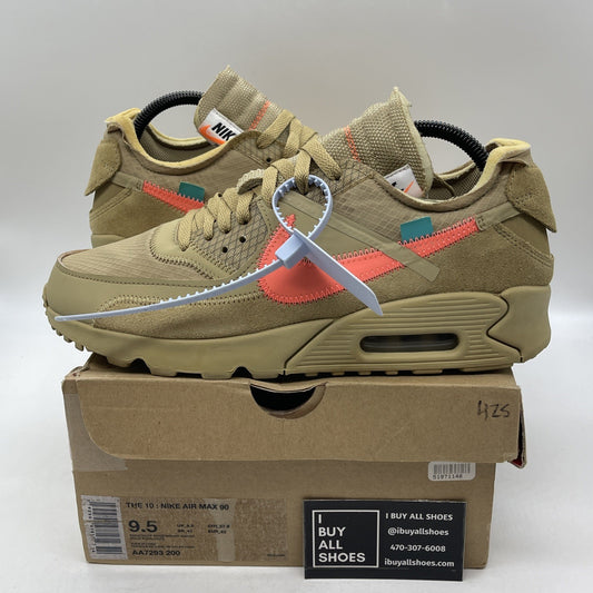 Size 9.5 - Nike Air Max 90 x OFF-WHITE Desert Ore 2019 (AA7293-200)