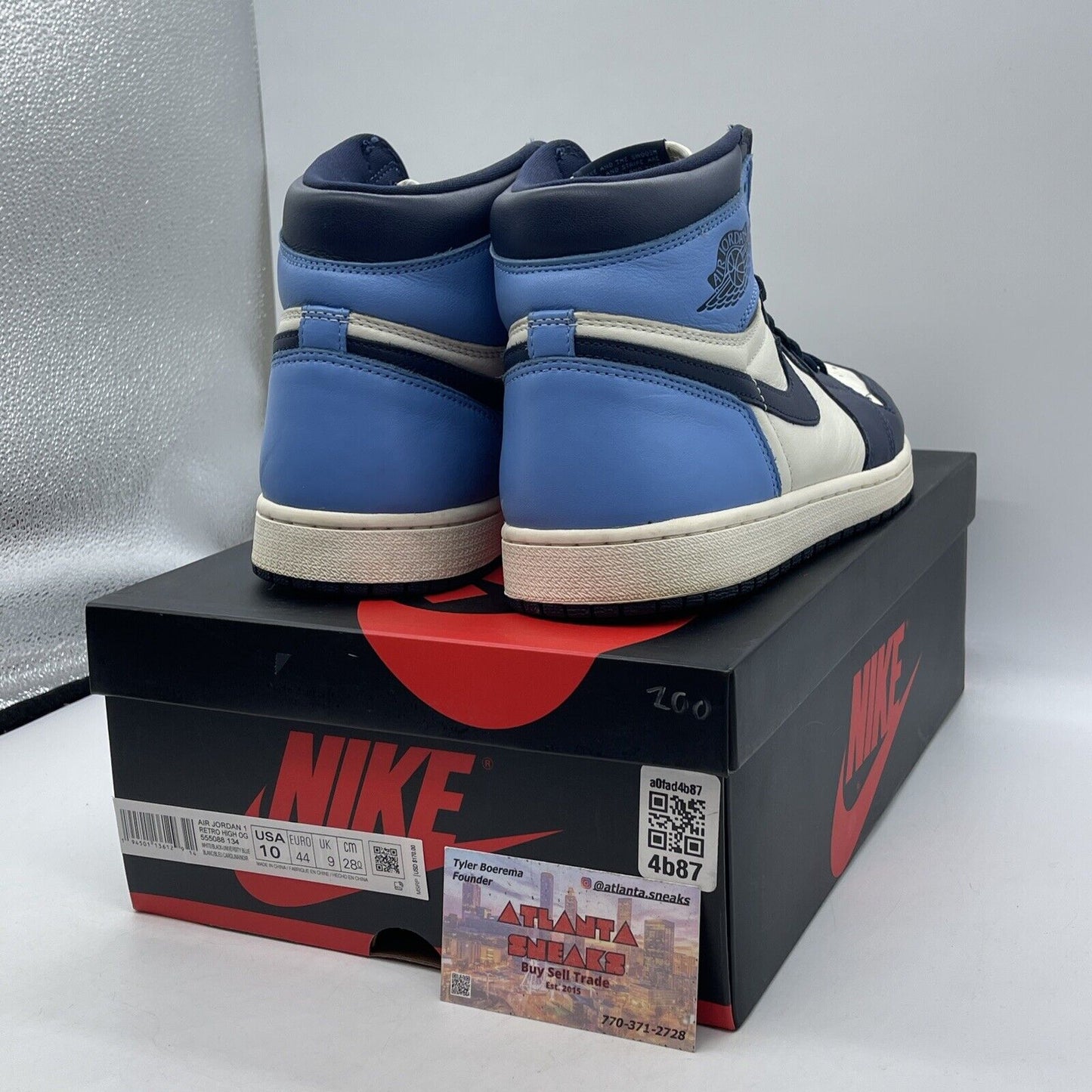 Size 10 - Jordan 1 Retro OG High University Blue White Leather (555088-134)