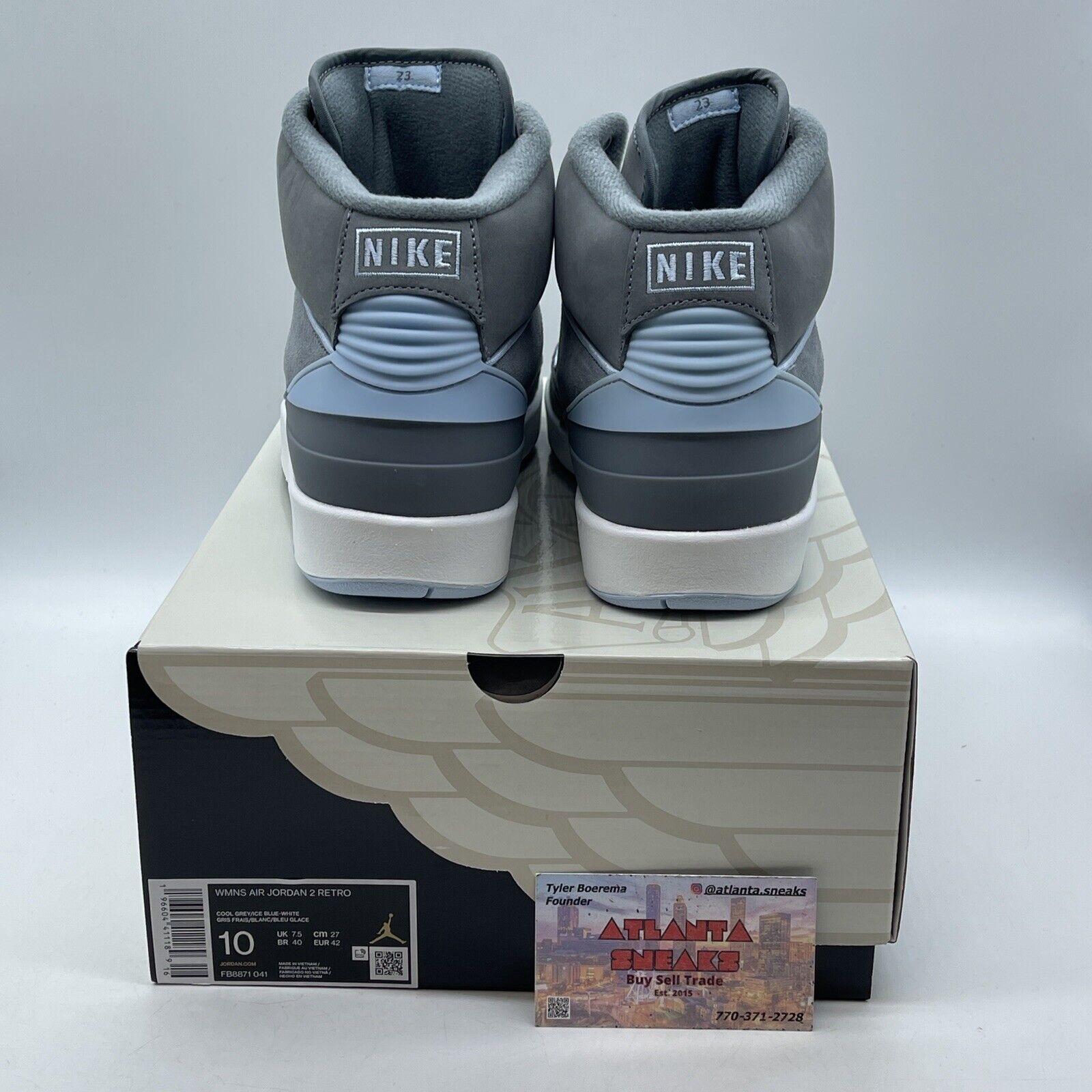 Size 10W - Air Jordan 2 Retro Cool Grey Suede Blue White Leather (FB8871-041)