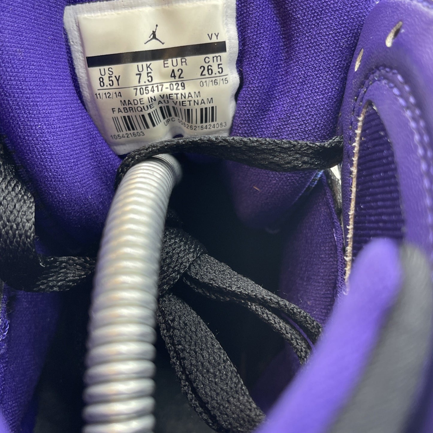Size 8.5Y (GS) - Jordan 7 Retro Mid Lola Bunny Black Suede Leather (705417-029)