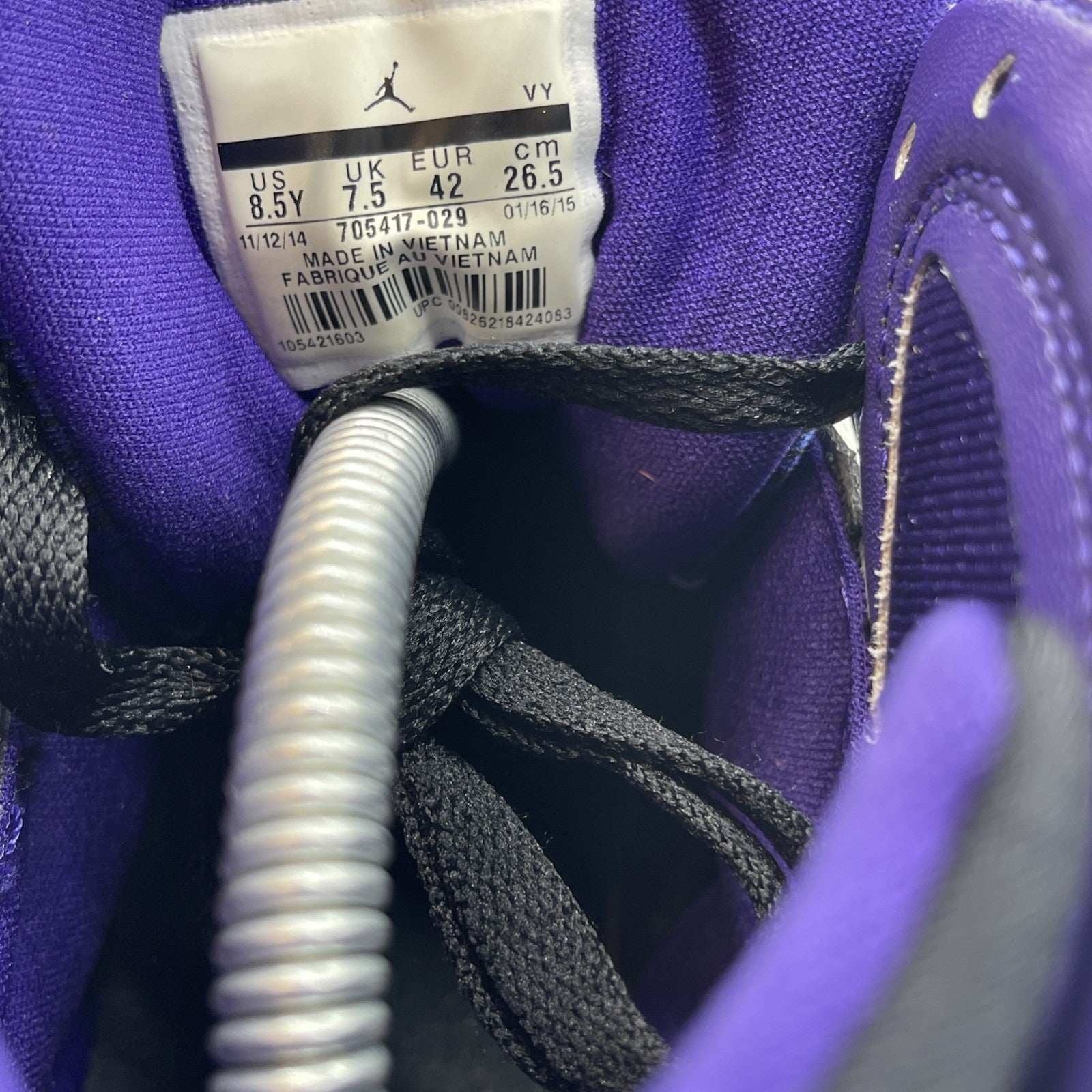 Size 8.5Y (GS) - Jordan 7 Retro Mid Lola Bunny Black Suede Leather (705417-029)