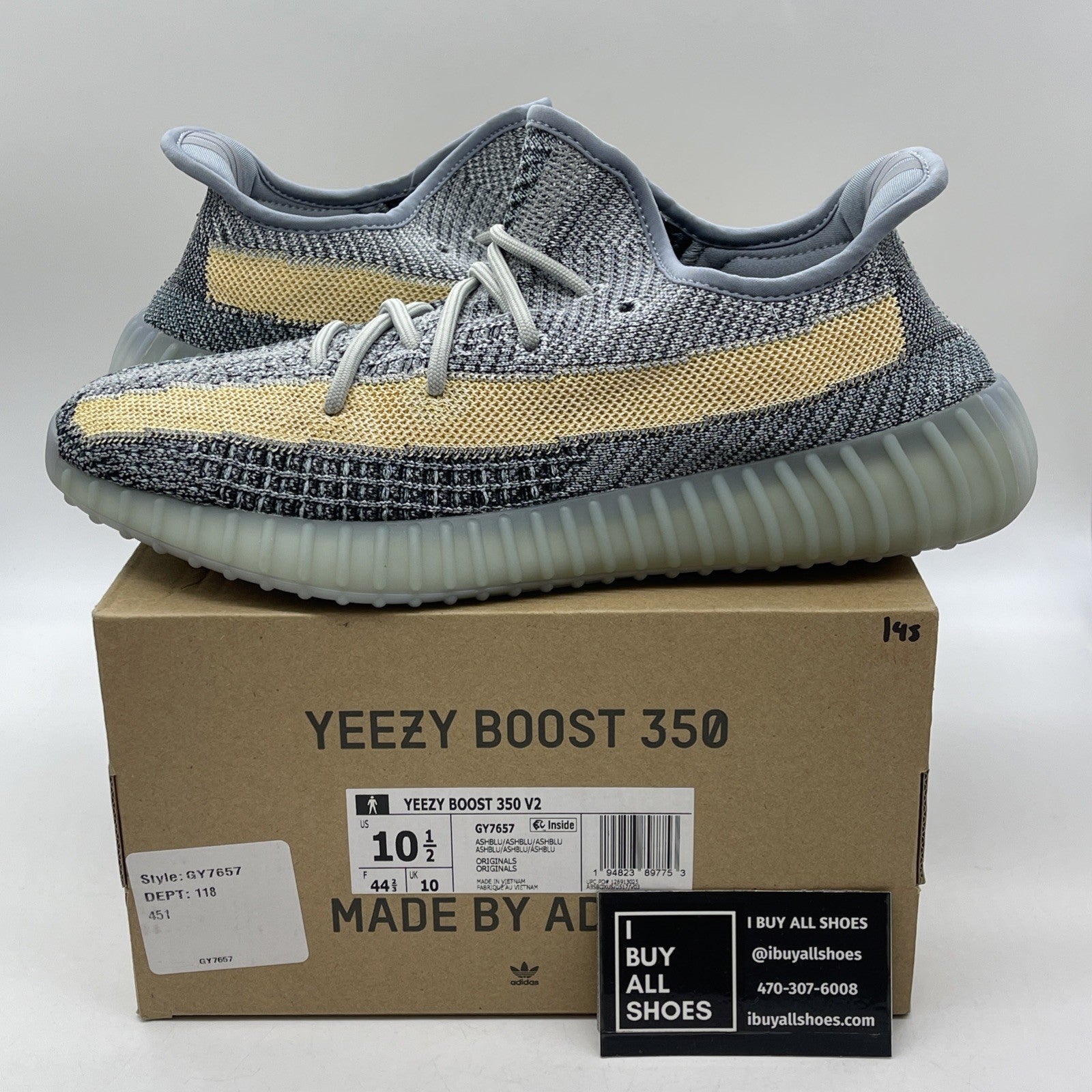 Size 10.5 - adidas Yeezy Boost 350 V2 Ash Blue Brown Suede (GY7657)
