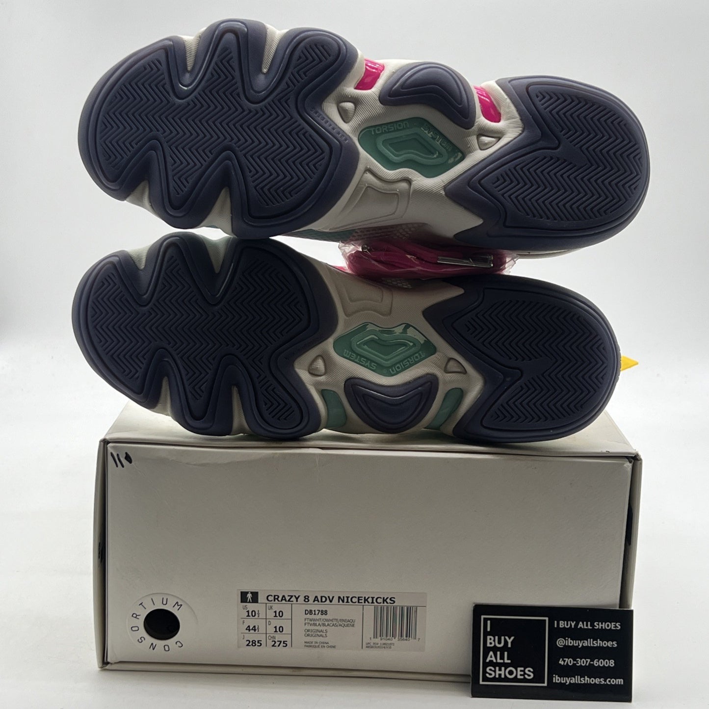 Size 10.5 - adidas Nice Kicks x Crazy 8 ADV White Lined Emerald (DB1788)