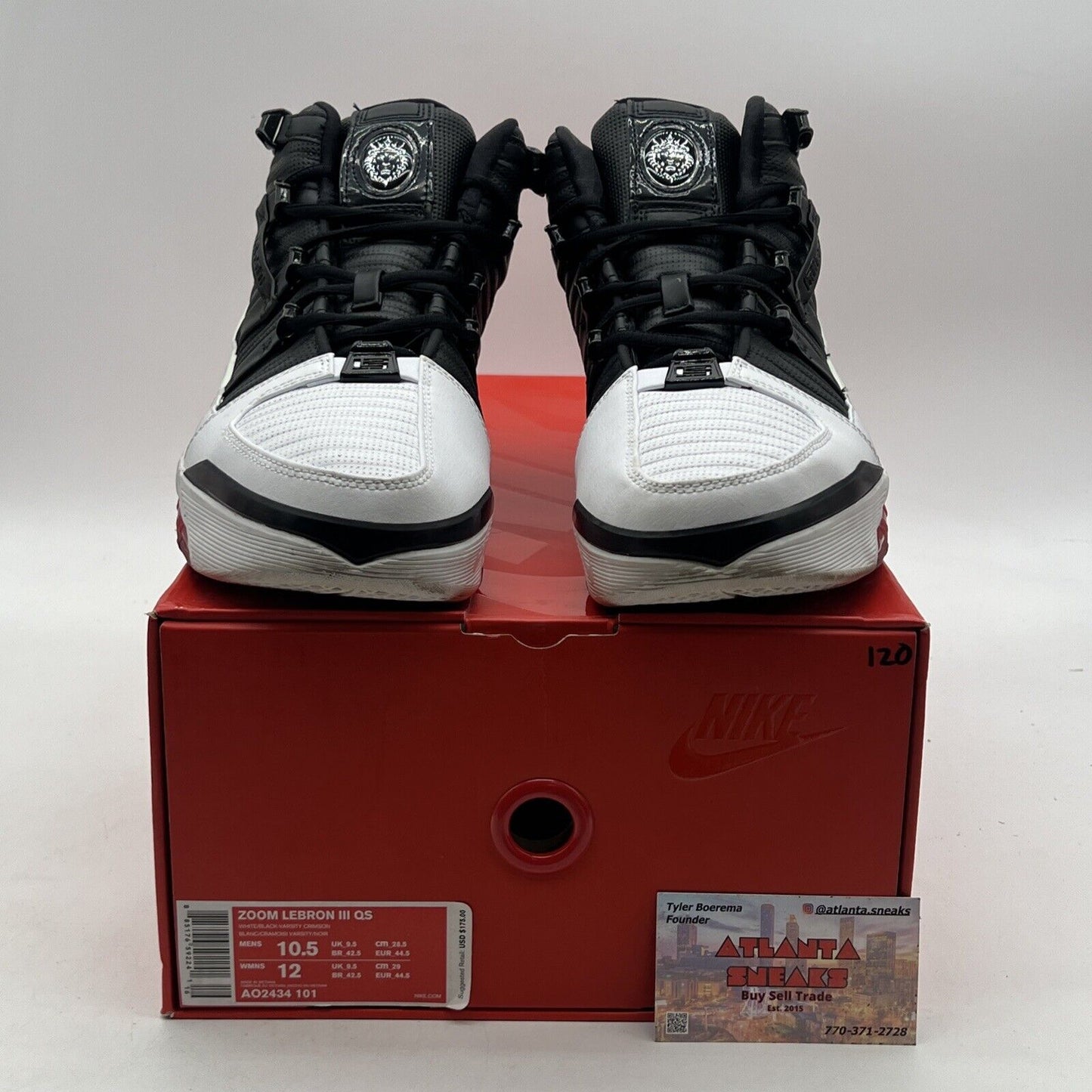 Size 10.5 - Nike Zoom LeBron 3 Retro QS 2019 Home (AO2434-101)