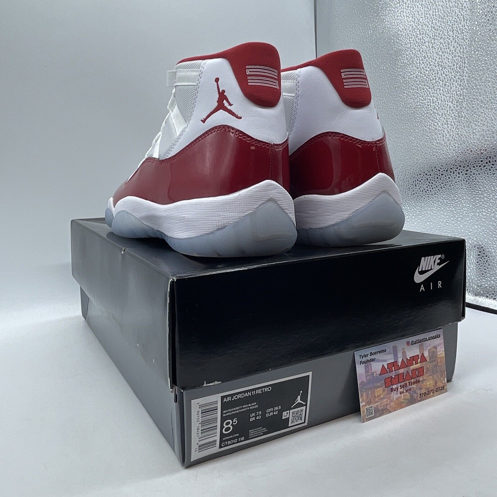 Size 8.5 - Jordan 11 Retro High Cherry White Red Leather (CT8012-116)