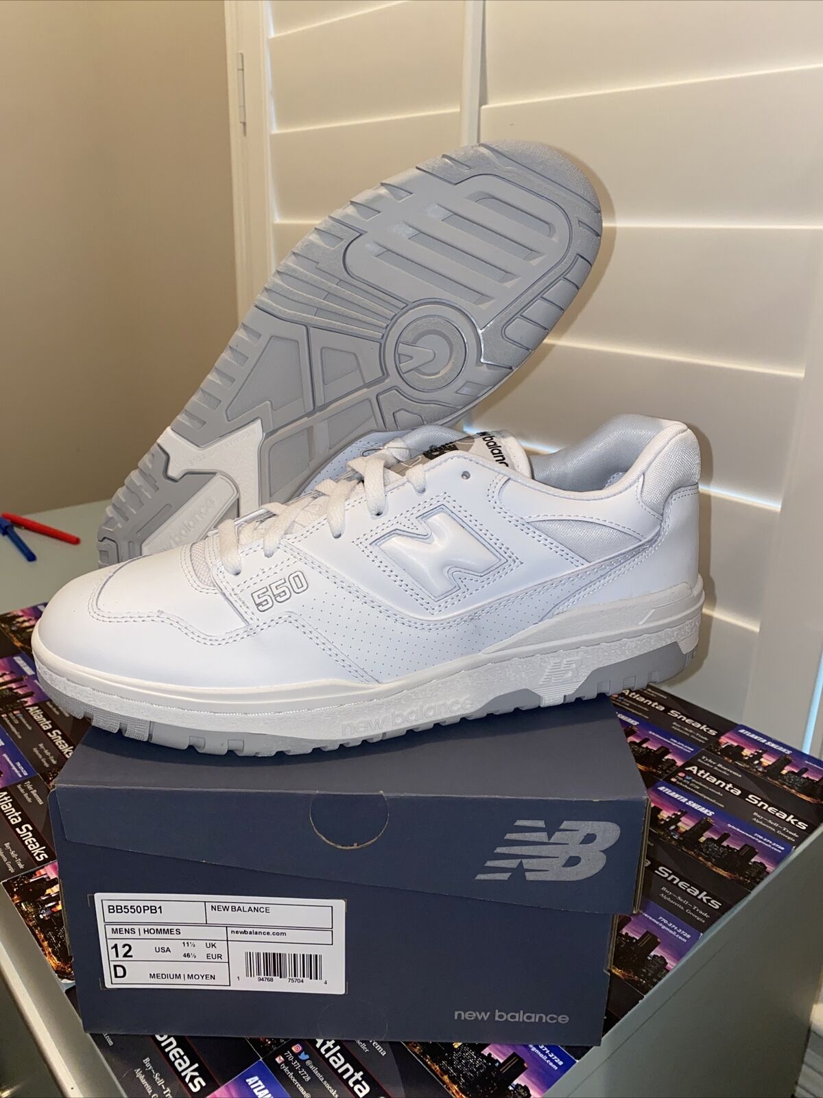 New Balance 550 White Grey - BB550PB1 - Size 12 - IN HAND READY TO SHIP SAME DAY