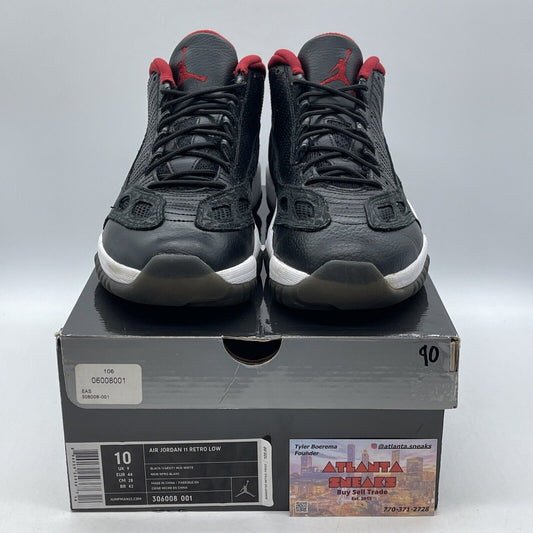Size 10 - Air Jordan 11 Retro IE 2011 Low Black Charcoal Red Suede (306008-001)