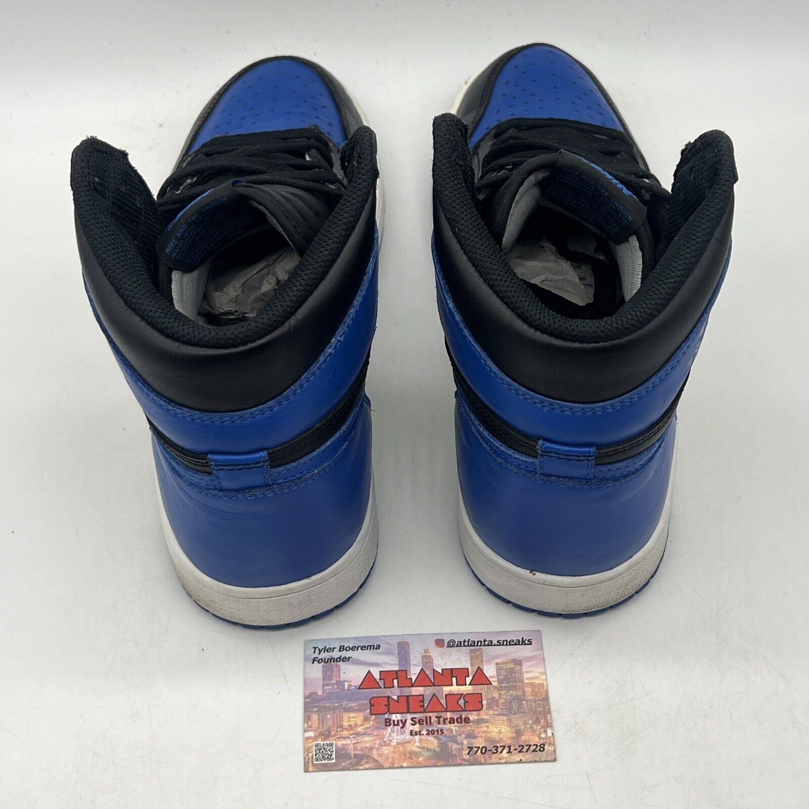 Size 9.5 - Jordan 1 Retro OG High Royal Black Blue White Leather (555088-007)