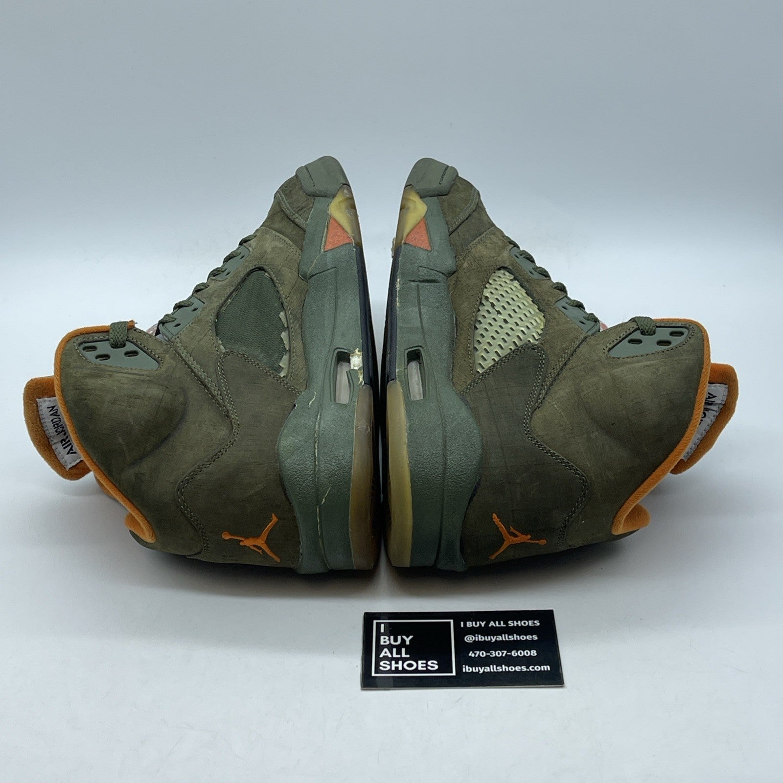 Size 8.5 - Air Jordan 5 Retro LS Olive Orange Green Suede (314259-381)