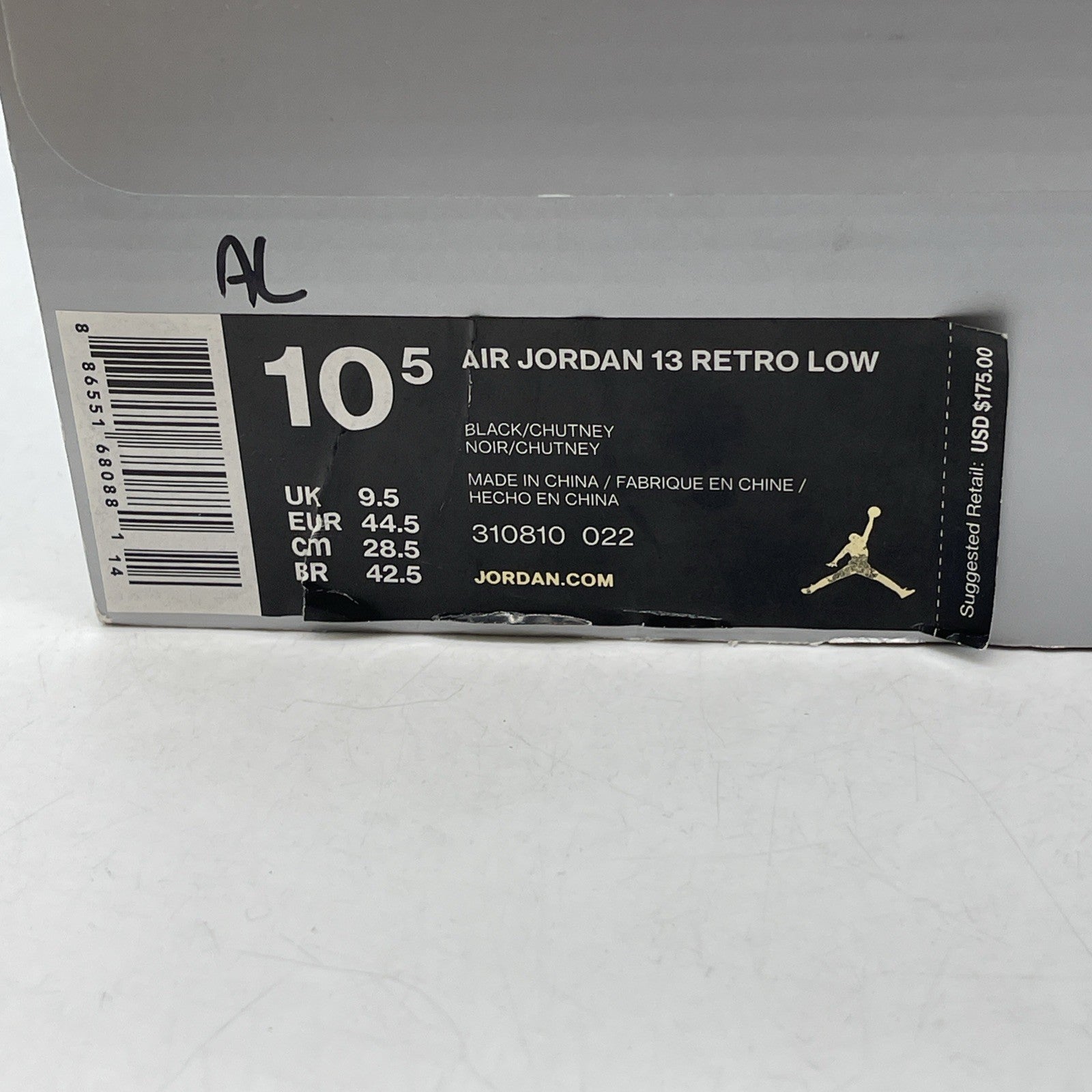 Size 10.5 - Air Jordan 13 Retro 2017 Low Chutney (310810-022)