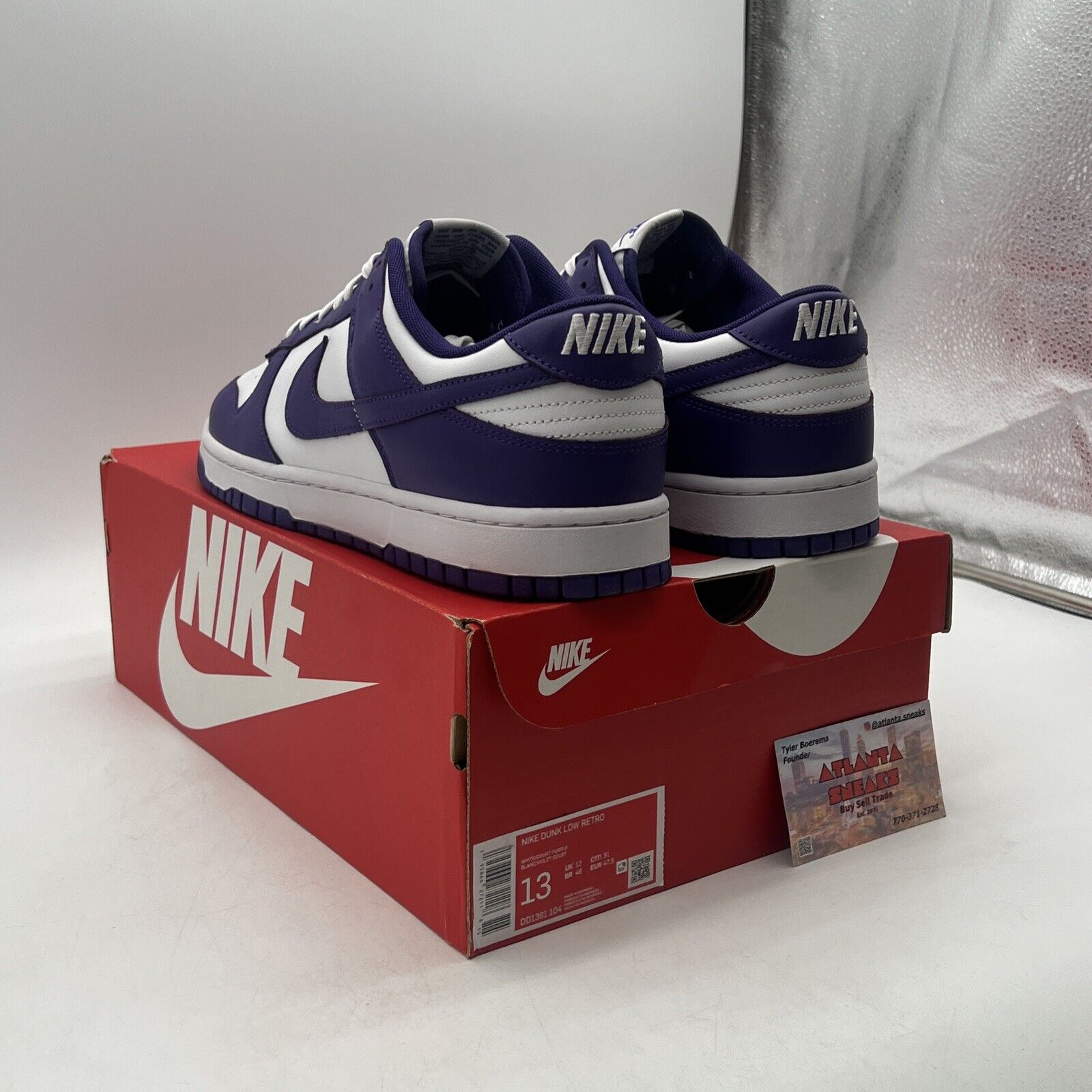 Size 13 - Nike Dunk Low Retro Court Purple 2022 White Purple  (DD1391-104)
