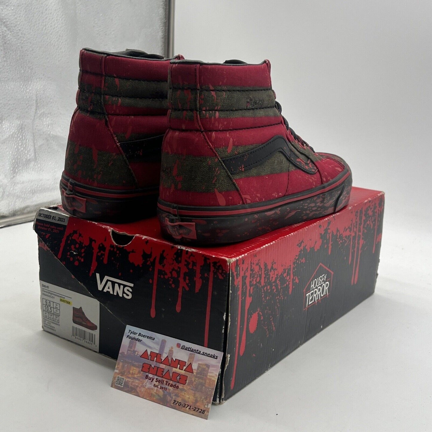 Size 9 - VANS House of Terror x Sk8- High The Nightmare on Elm Street