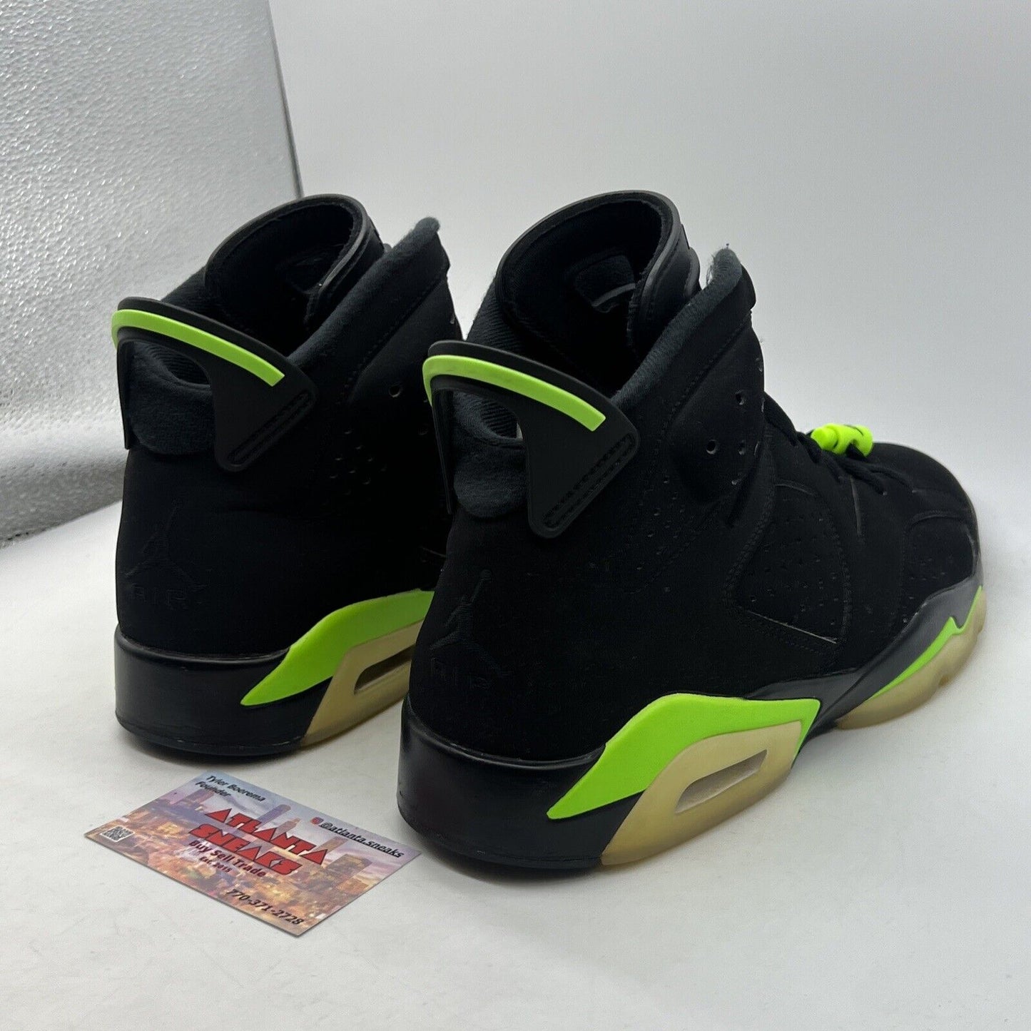 Size 11.5 - Jordan 6 Retro Electric Green 2021 Black Suede (CT8529-003)