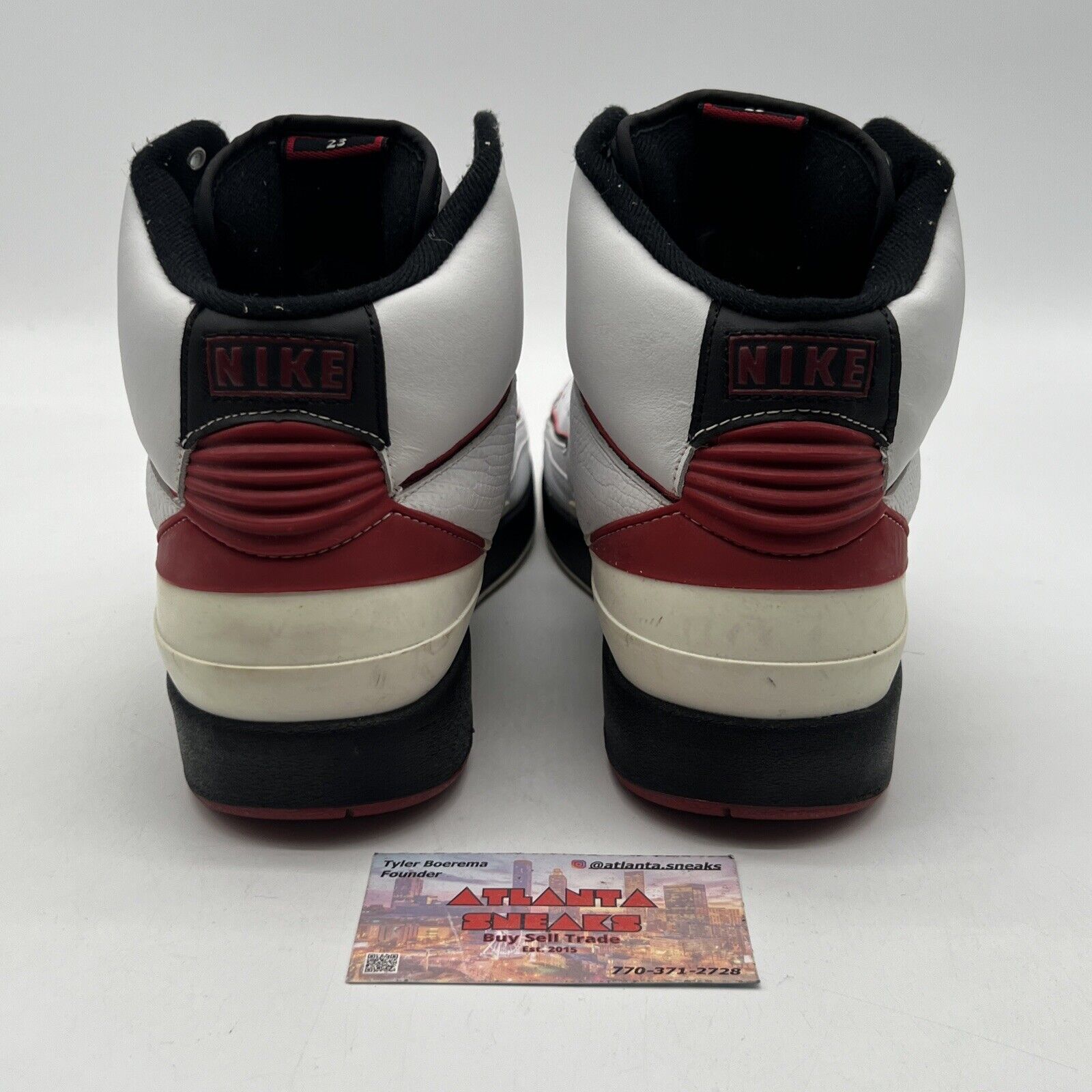 Size 12 - Air Jordan 2 Retro 2004 White Red Black Leather (308308-161)