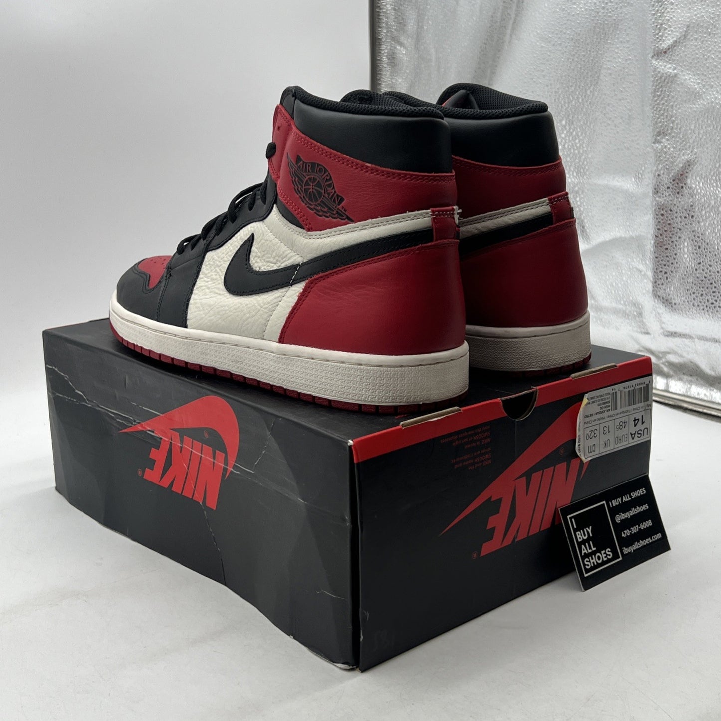 Size 14 - Air Jordan 1 Retro OG High Bred Toe (555088-610)