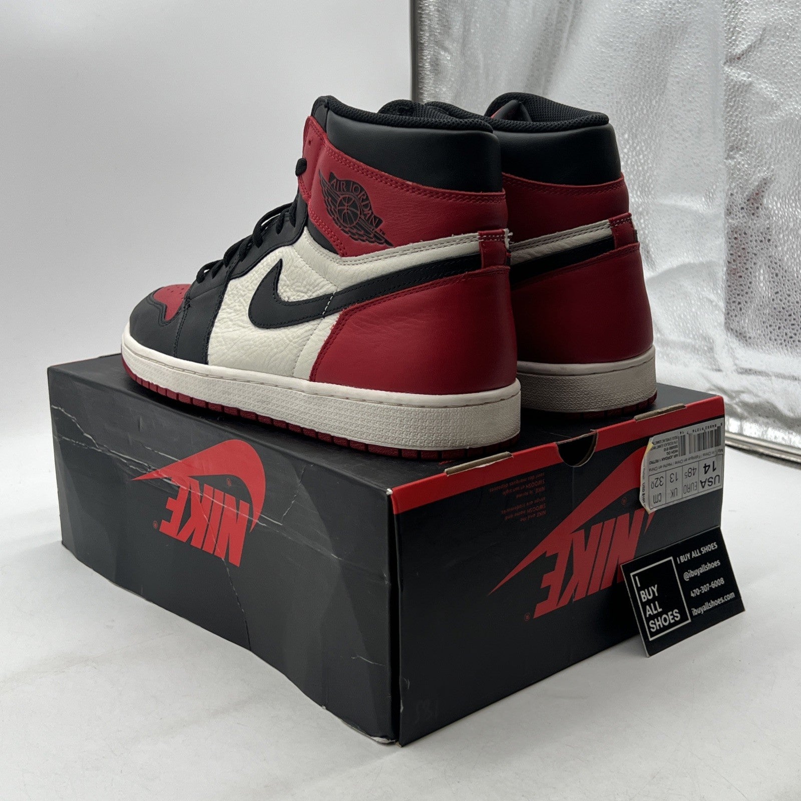 Size 14 - Air Jordan 1 Retro OG High Bred Toe (555088-610)