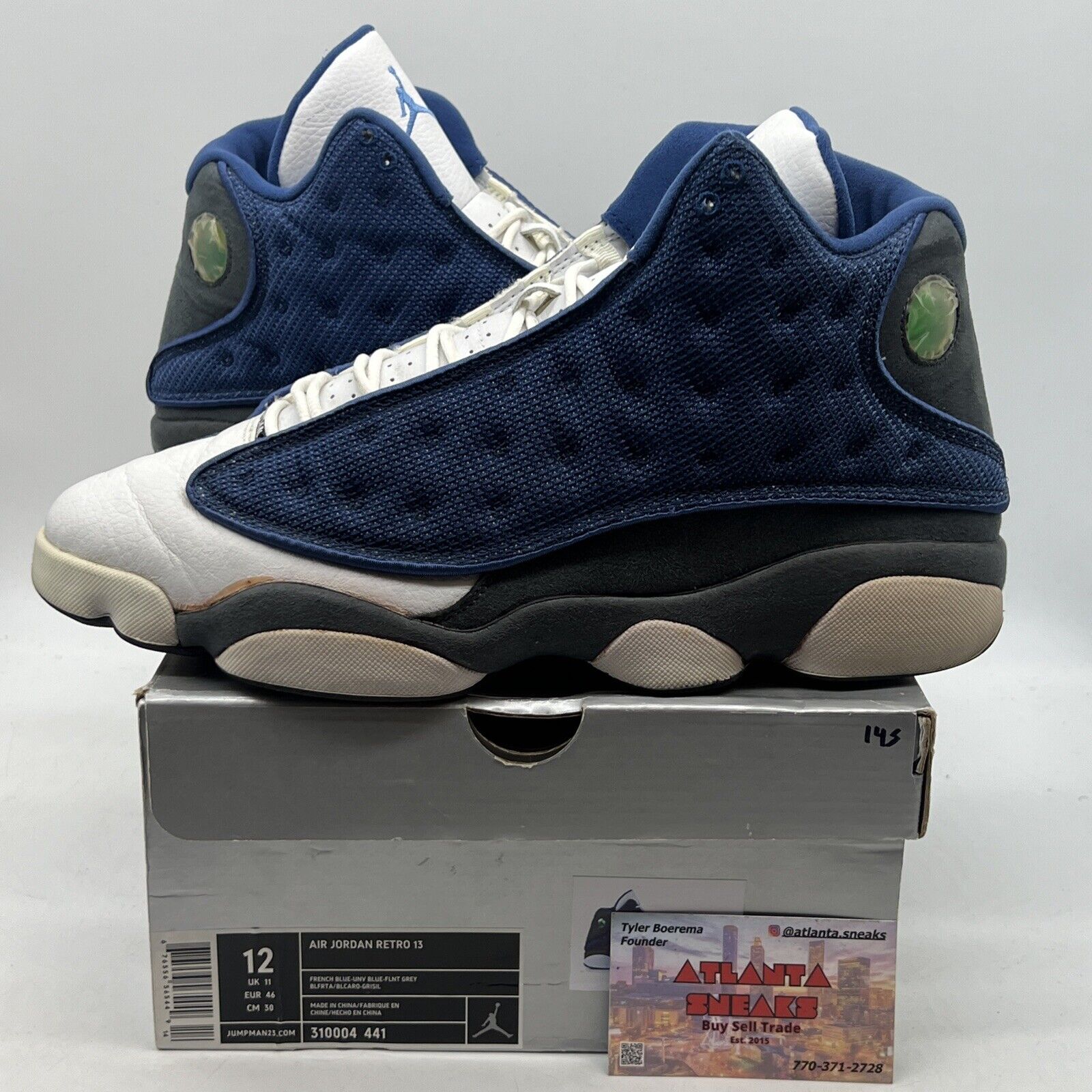 Size 12 - Air Jordan 13 Retro 2005 Flint White Blue Grey Suede (310004-441)