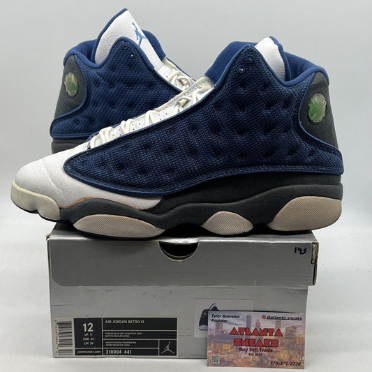 Size 12 - Air Jordan 13 Retro 2005 Flint White Blue Grey Suede (310004-441)