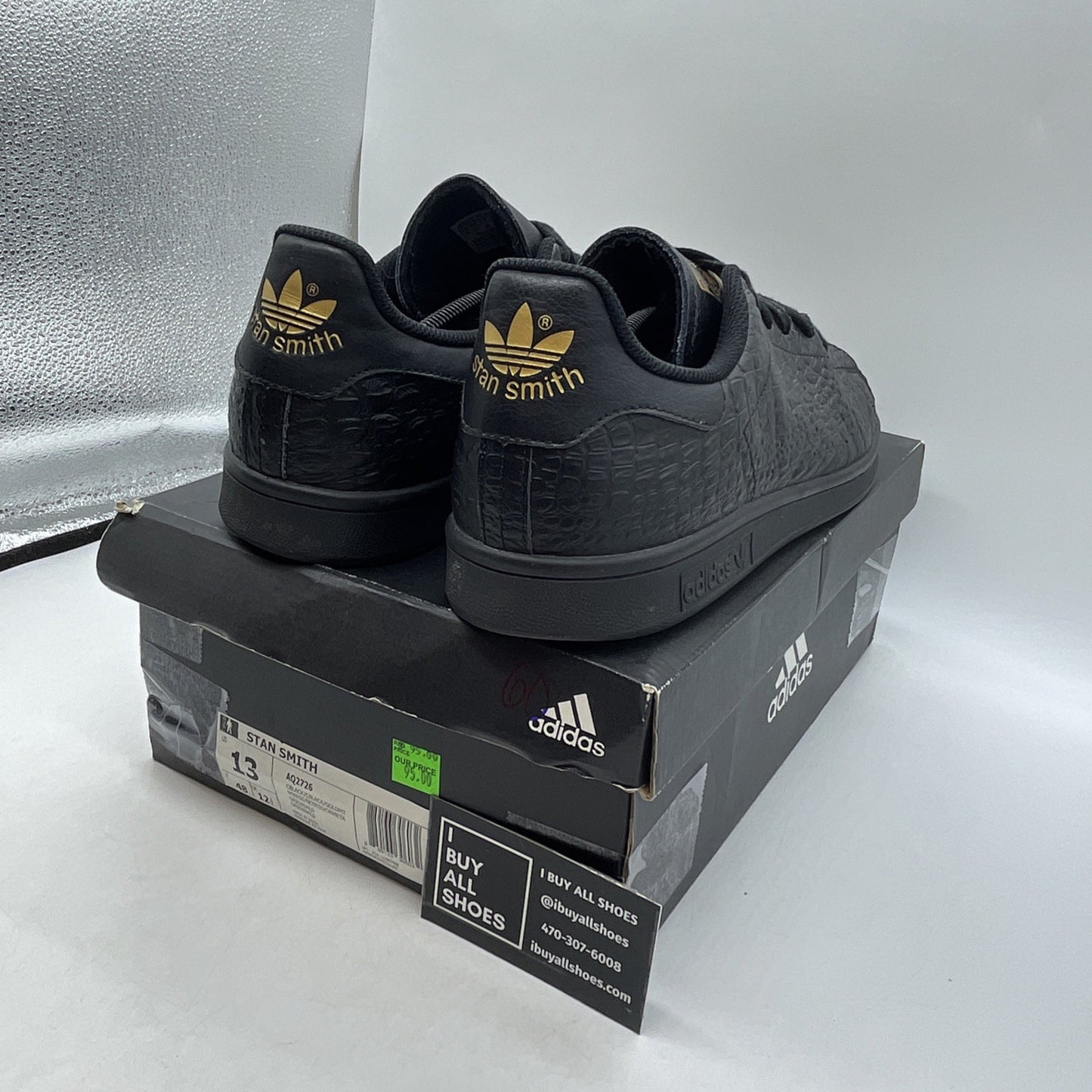 Size 13 - Adidas Stan Smith Croc Leather (AQ2726)