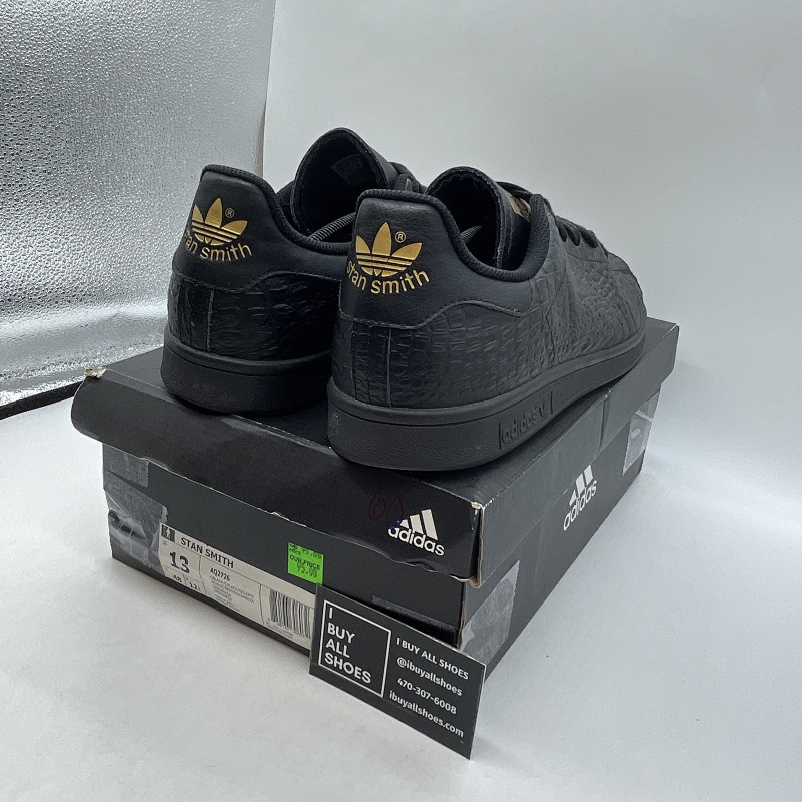 Size 13 - Adidas Stan Smith Croc Leather (AQ2726)