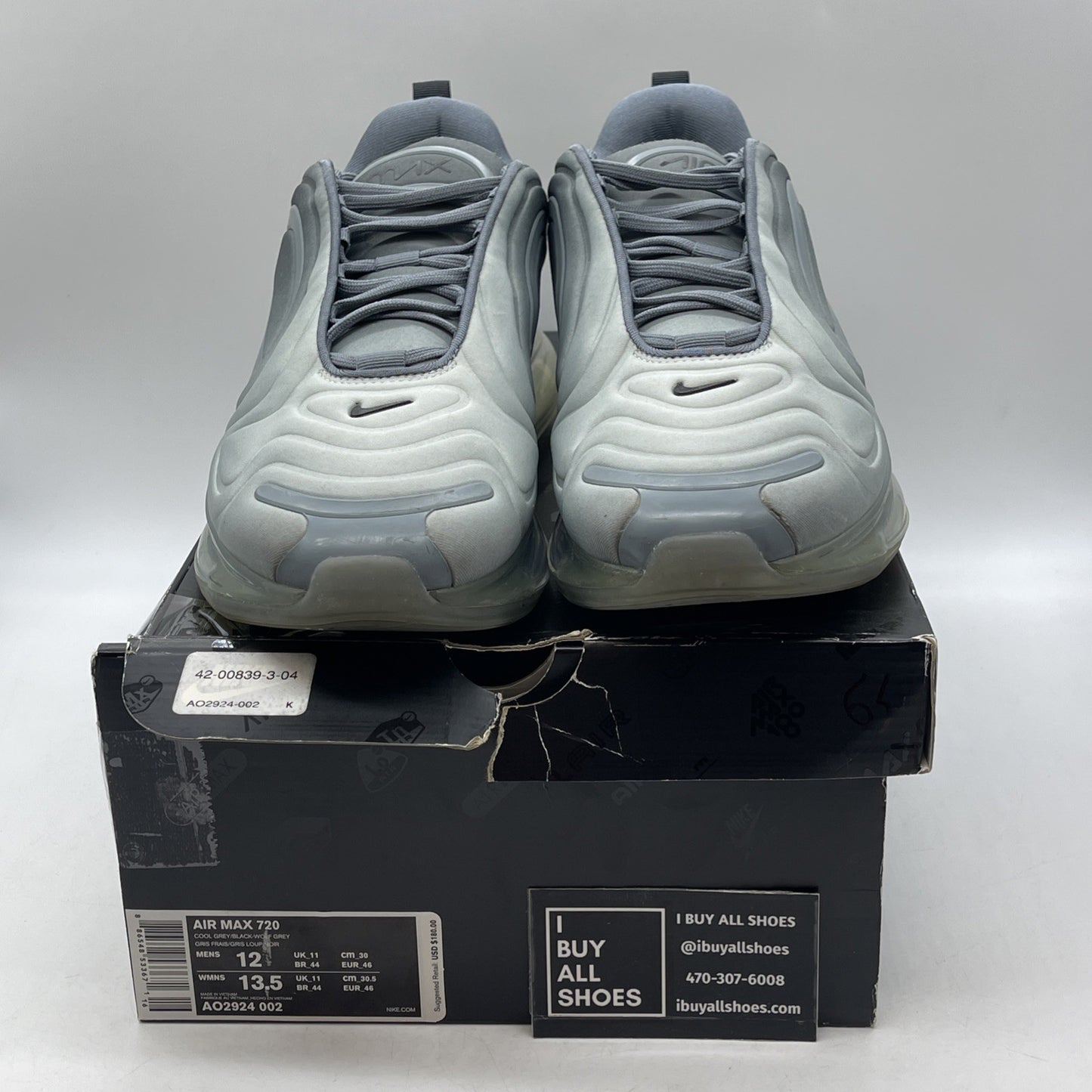 Size 12 - Nike Air Max 720 Cool Grey (AO2924-002)