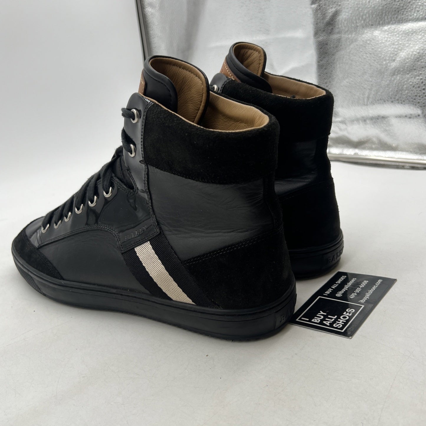 Size 12D - Bally Hedern High Top Mens Black Casual Classic Leather