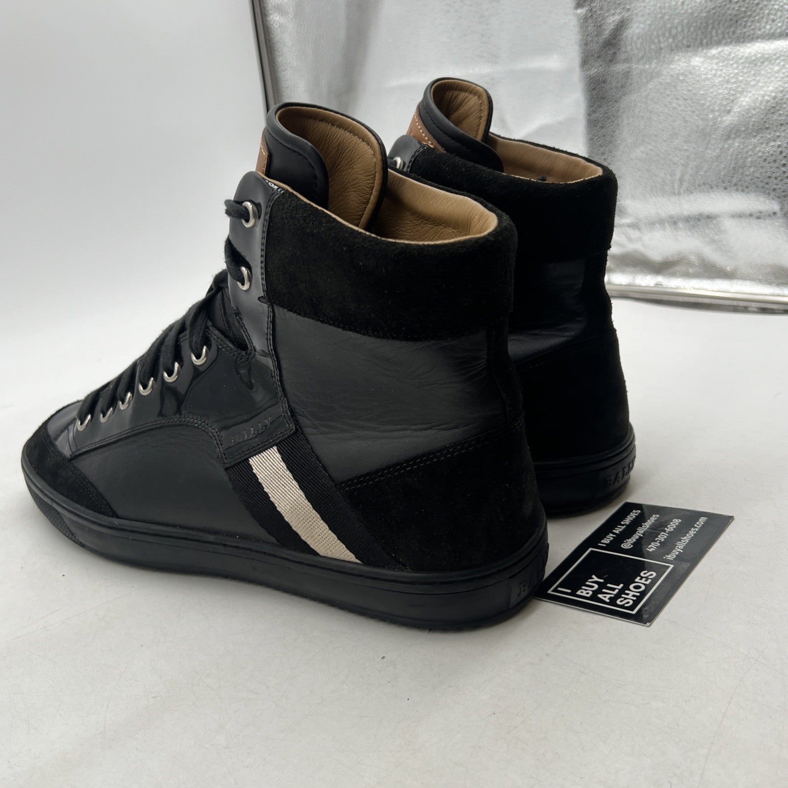 Size 12D - Bally Hedern High Top Mens Black Casual Classic Leather