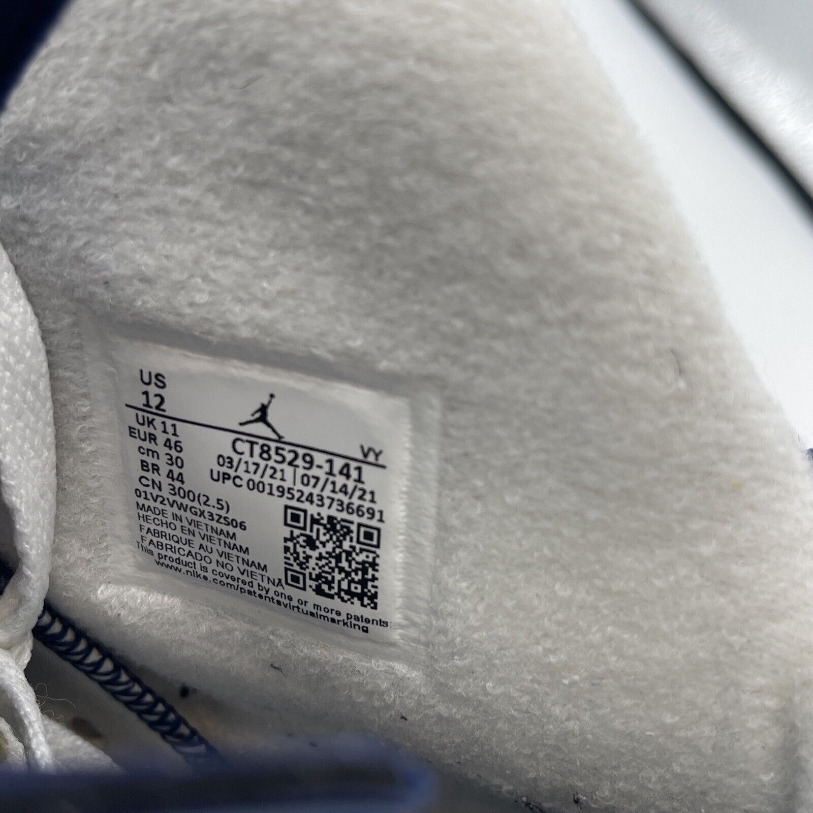 Size 12 - Jordan 6 Retro Midnight Navy White Leather (CT8529-141)