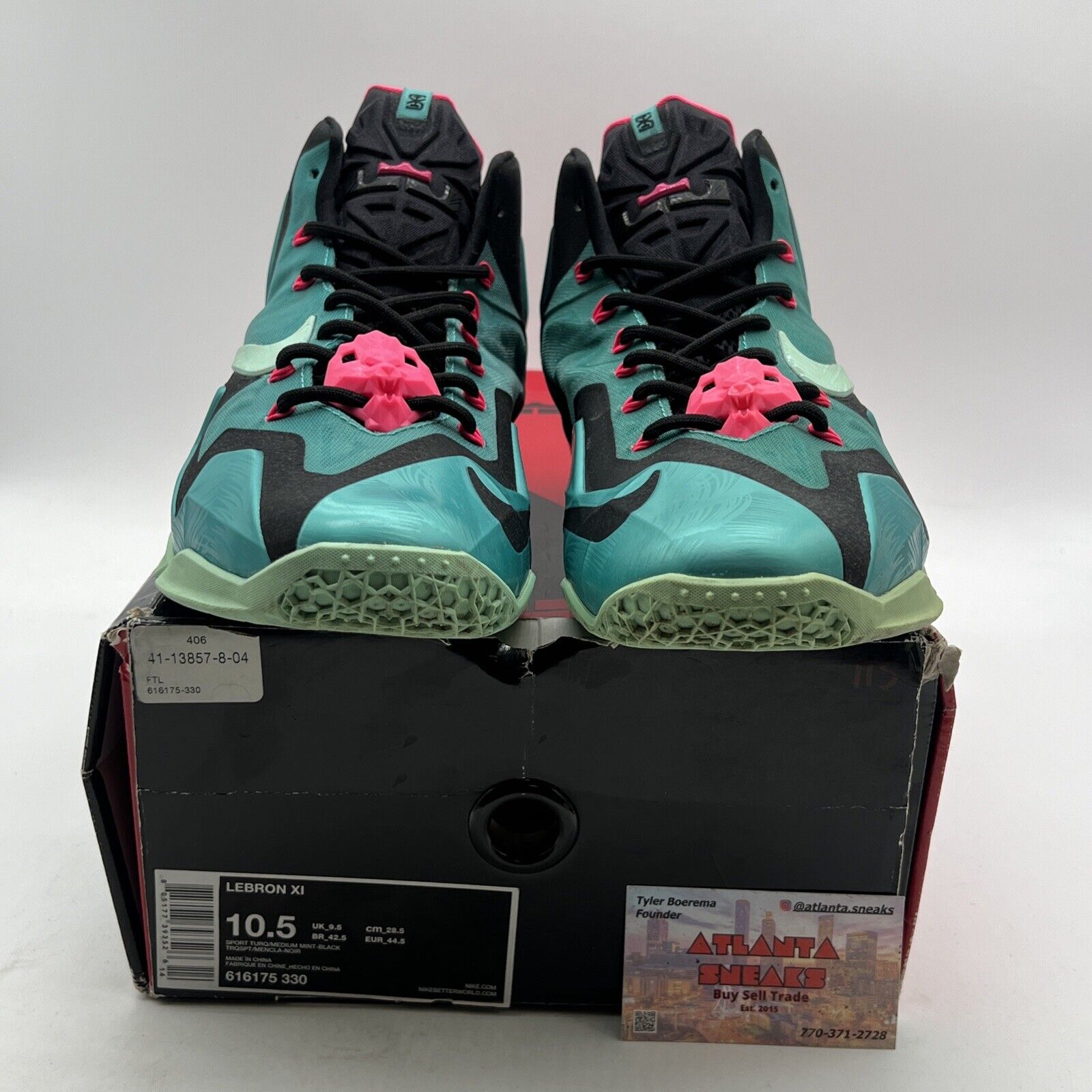 Size 10.5 - Nike LeBron 11 South Beach (616175-330)