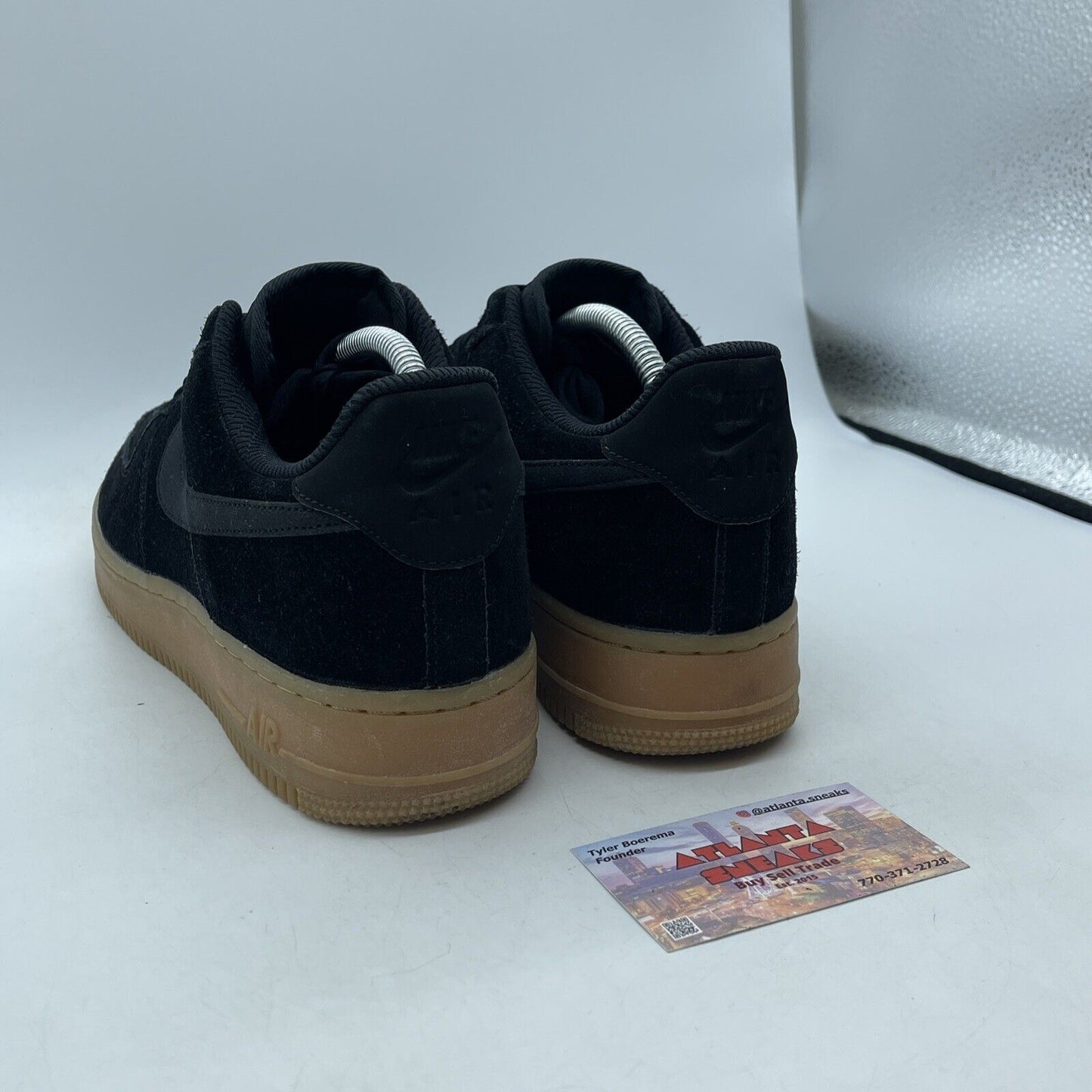 Size 11W - Nike Air Force 1 Low Black Gum Brown Suede (AA0287-002)