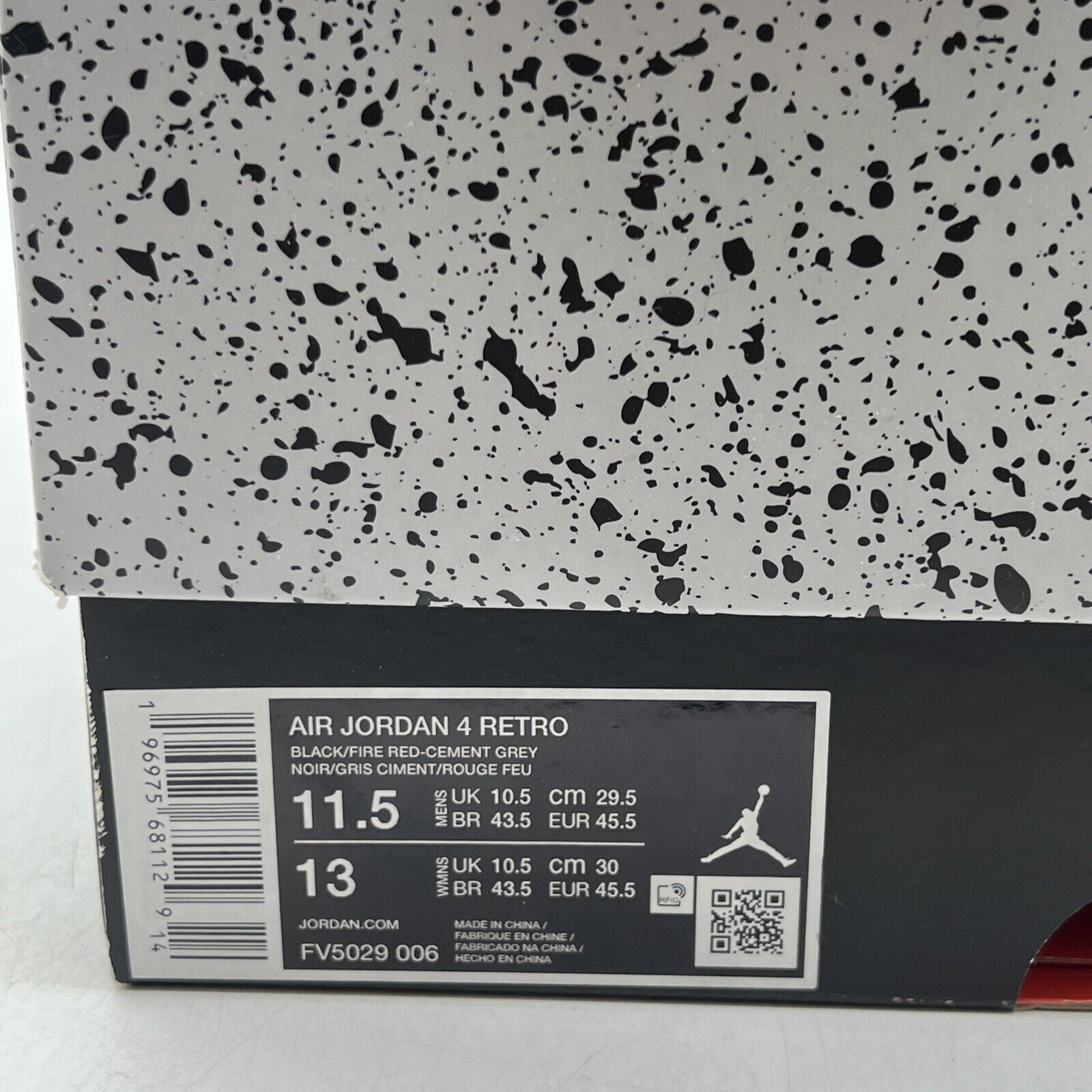 Size 11.5 - Air Jordan 4 Retro Bred Reimagined Red White Leather (FV5029-006)