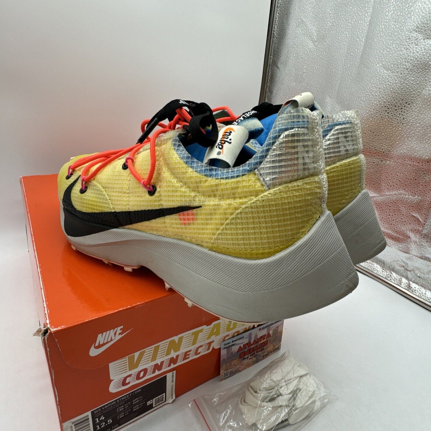 Size 14 - Nike Vapor Street x Off-White Low Tour Yellow W 12.5 Men’s Orange Blck