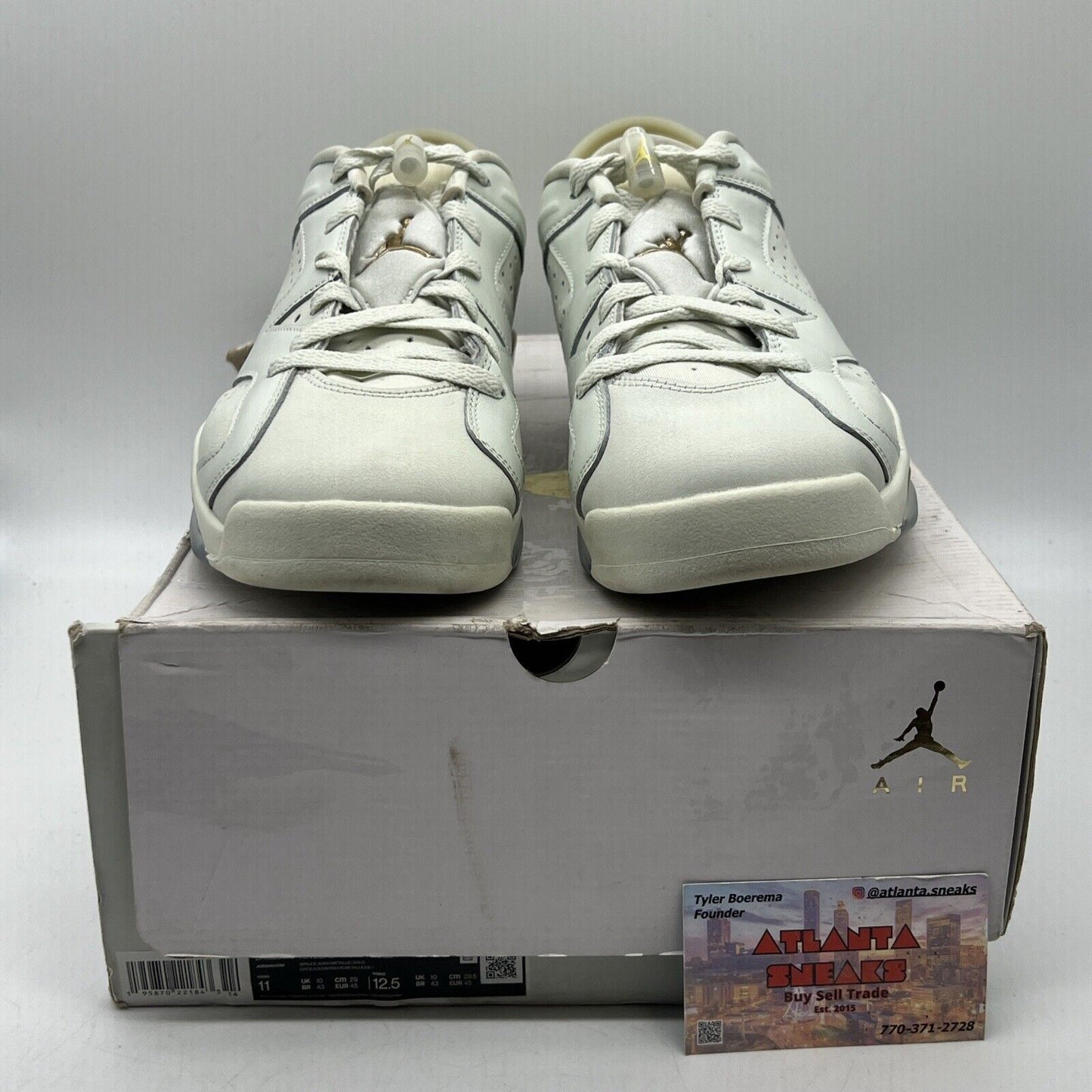 Size 11 - Air Jordan 6 Low Lunar New Year White Gold Leather Used