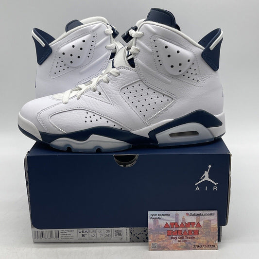 Size 8.5 - Jordan 6 Retro Midnight Navy White Leather (CT8529-141)