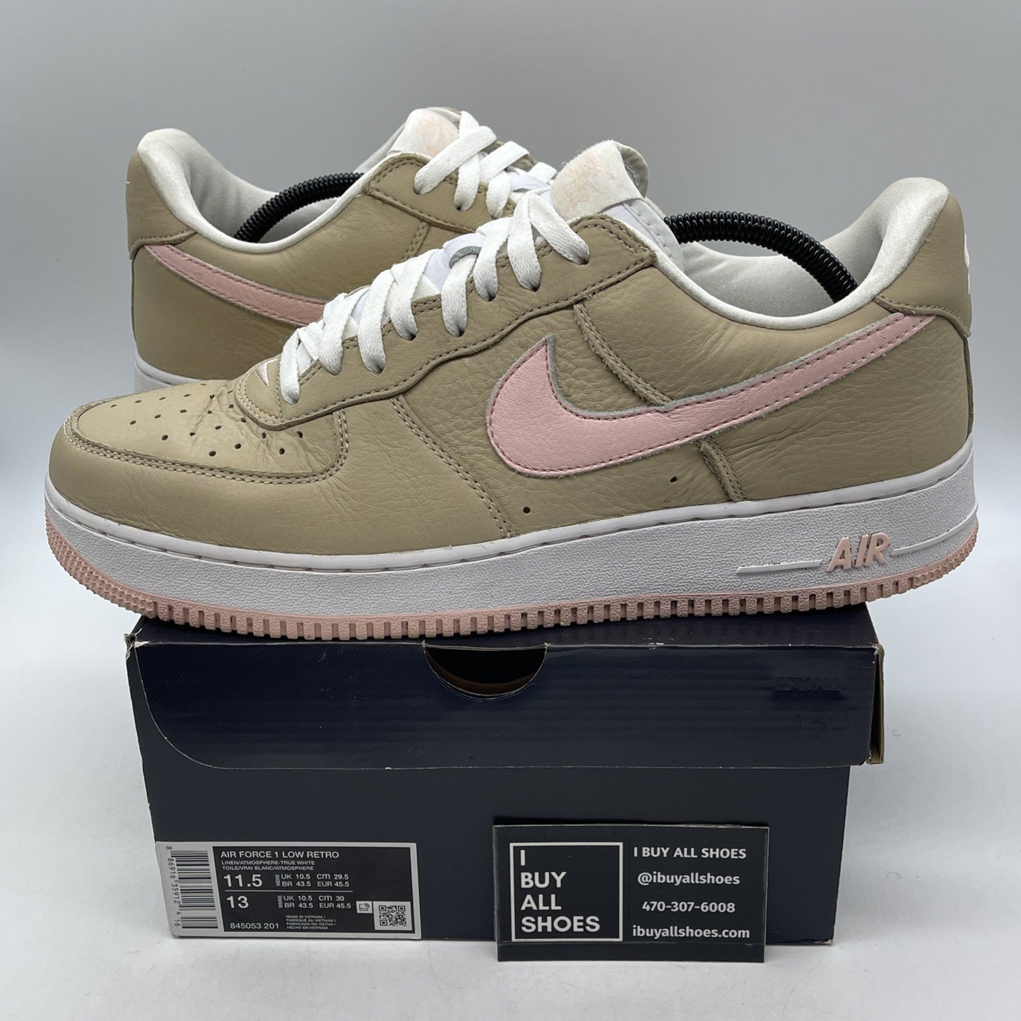 Size 11.5 - Nike Air Force 1 Retro 2016 Kith Exclusive Low Linen (845053-201)
