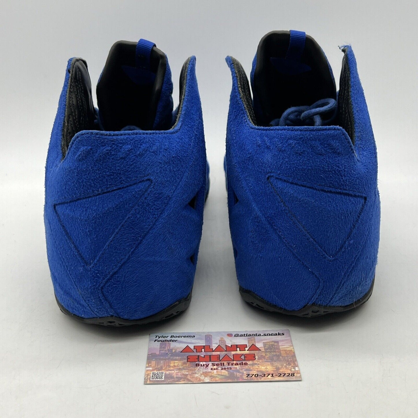 Size 14 - Nike LeBron 11 EXT Suede QS Game Royal Black (656274-440)