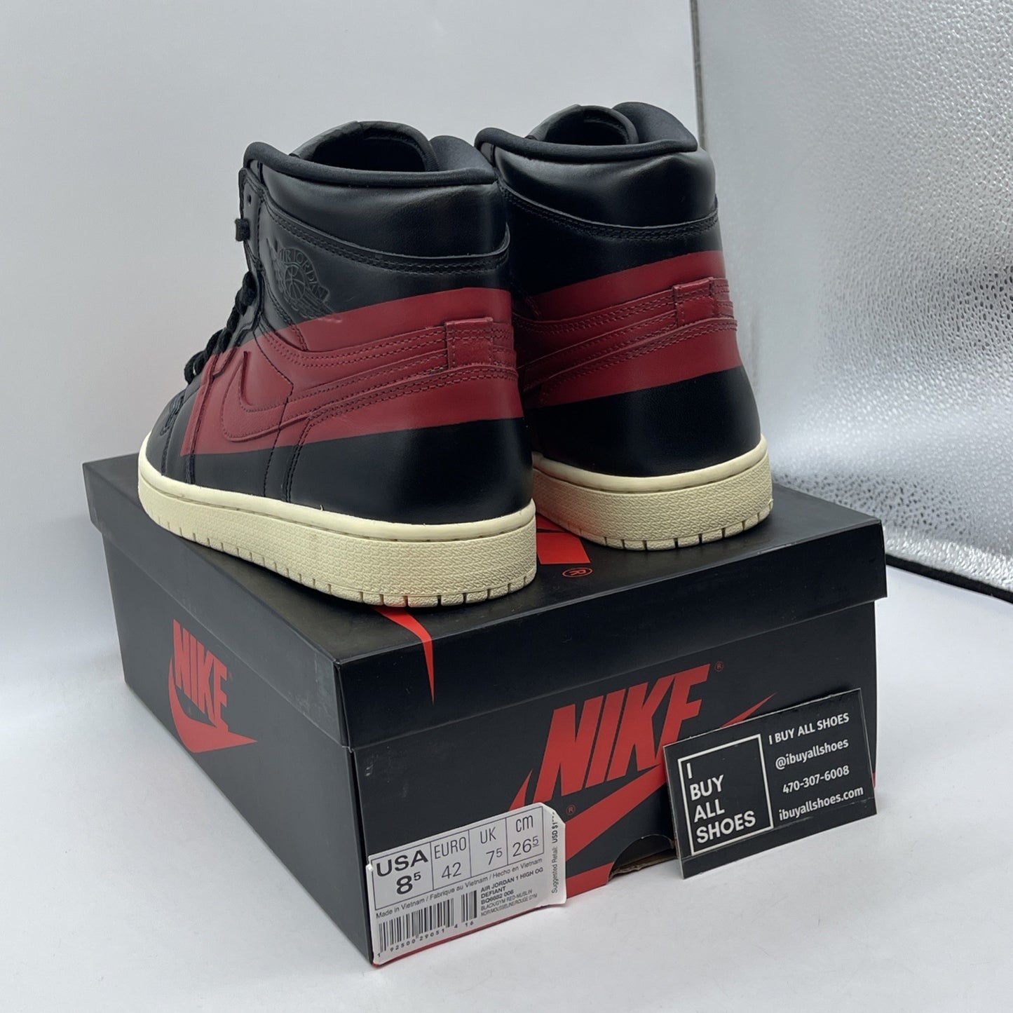 Size 8.5 - Air Jordan 1 Retro OG High Couture Red Black Leather (BQ6682-006)