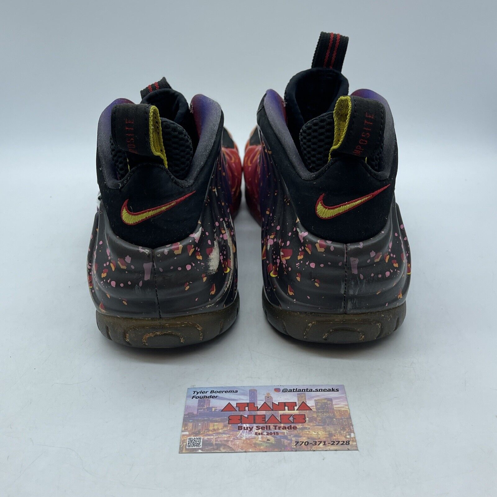 Size 10.5 - Nike Air Foamposite Pro Prm Area 72 Yellow Purple Red (616750-600)