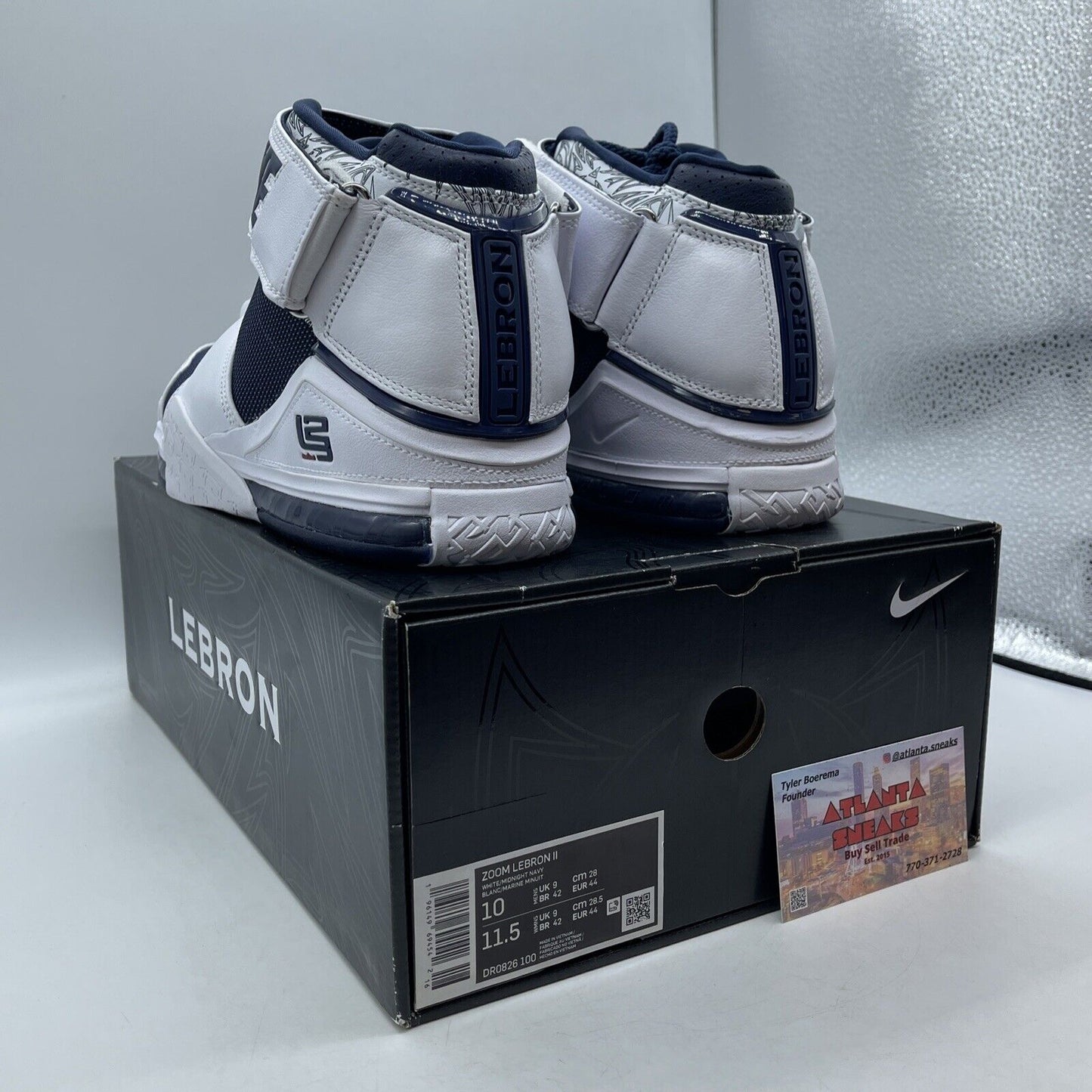 Size 10 - Nike Zoom LeBron 2 Retro 2022 USA White Blue Red  Leather (DR0826-100)