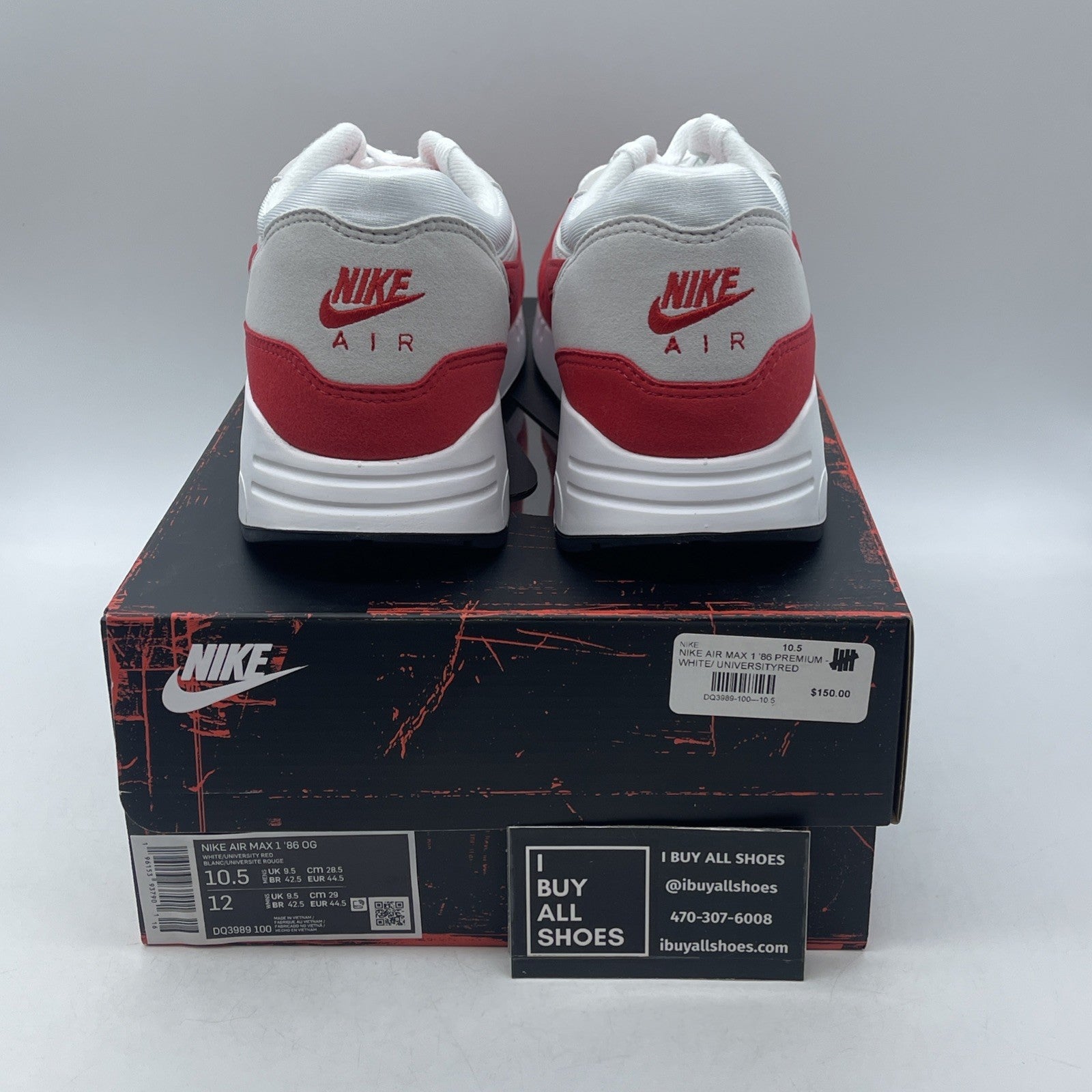 Size 10.5 - Nike Air Max 1 '86 OG Low Big Bubble Red (DQ3989-100)
