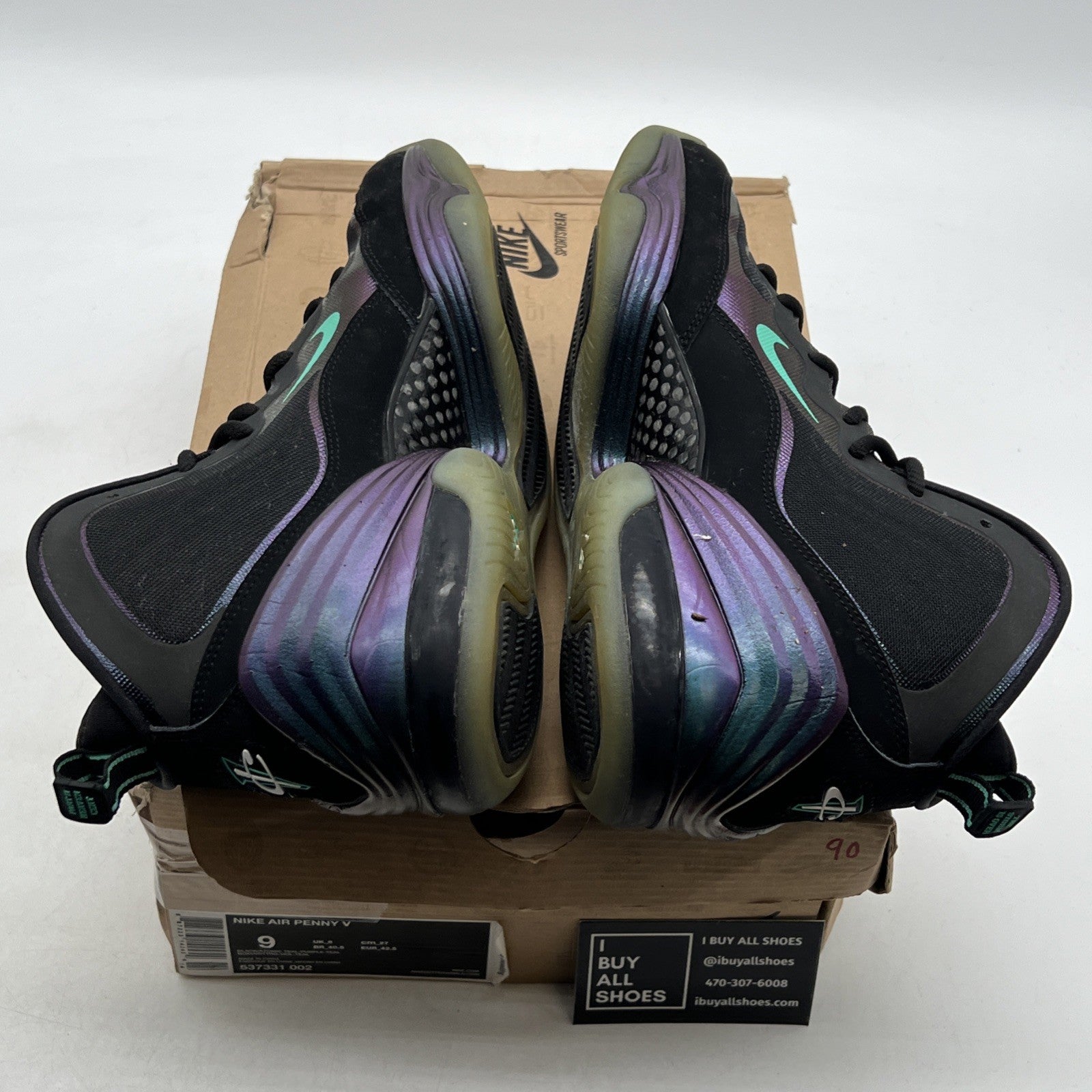 Size 9 - Nike Air Penny 5 Invisibility Cloak (537331-002)