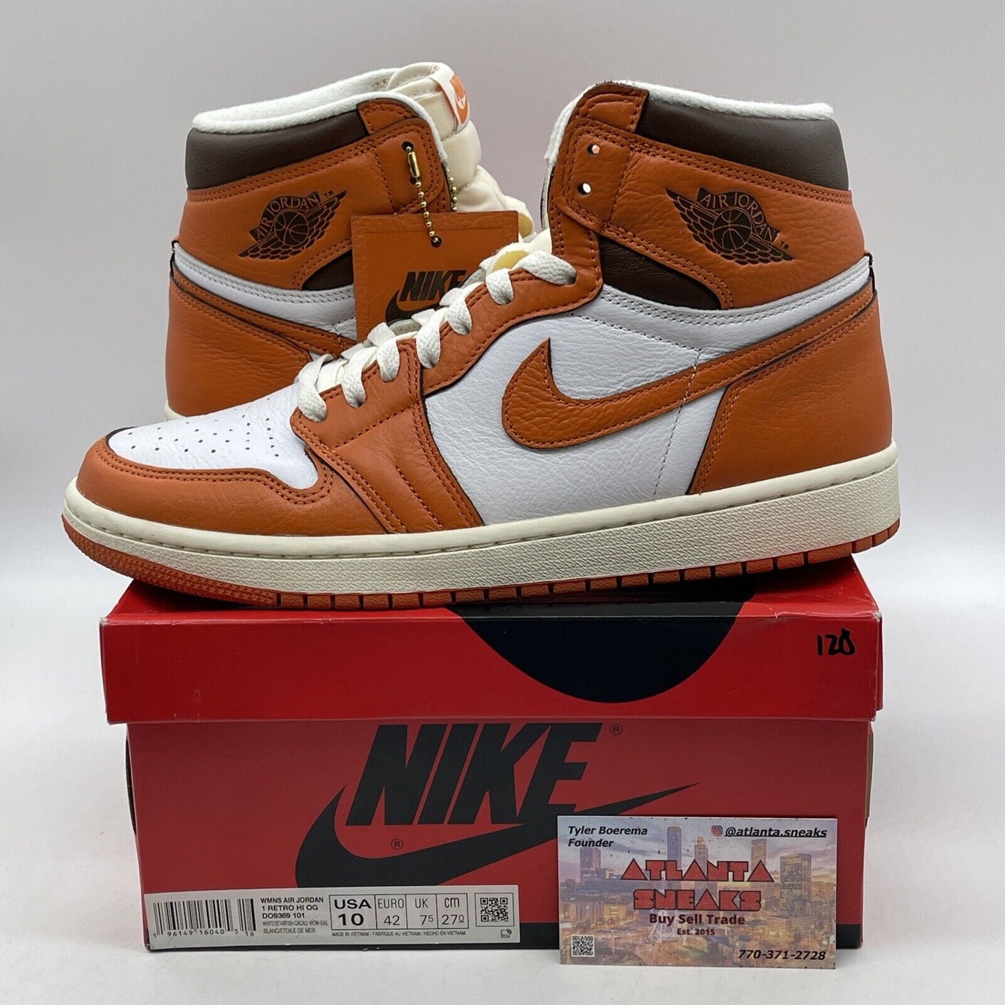 Size 10W - Jordan 1 Retro High OG Starfish Brown White Orange (DO9369-101)