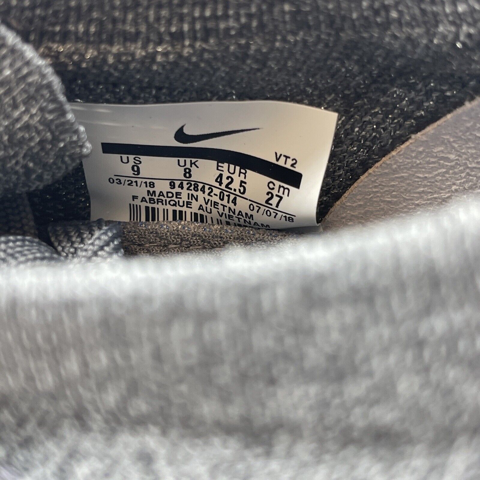 Size 9 - Nike Air VaporMax Flyknit 2 Chrome Grey Black Suede (942842-014)