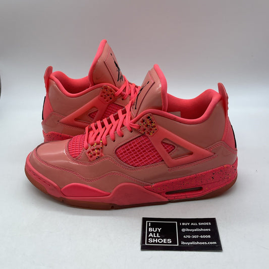 Size 11W - Air Jordan 4 Retro NRG Hot Punch Black Pink Leather (AQ9128-600)