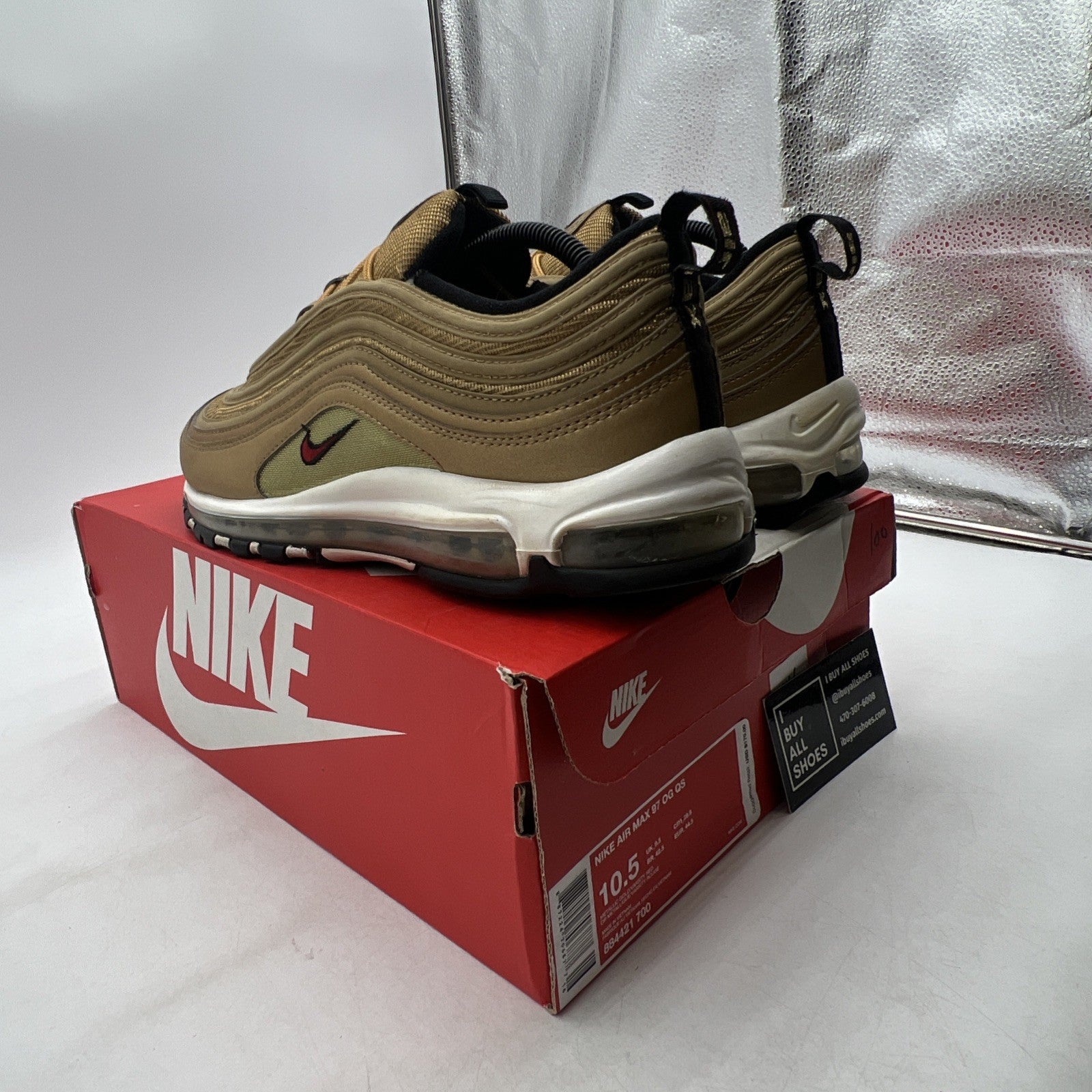 Size 10.5 - Nike Air Max 97 OG QS Metallic Gold (884421-700)