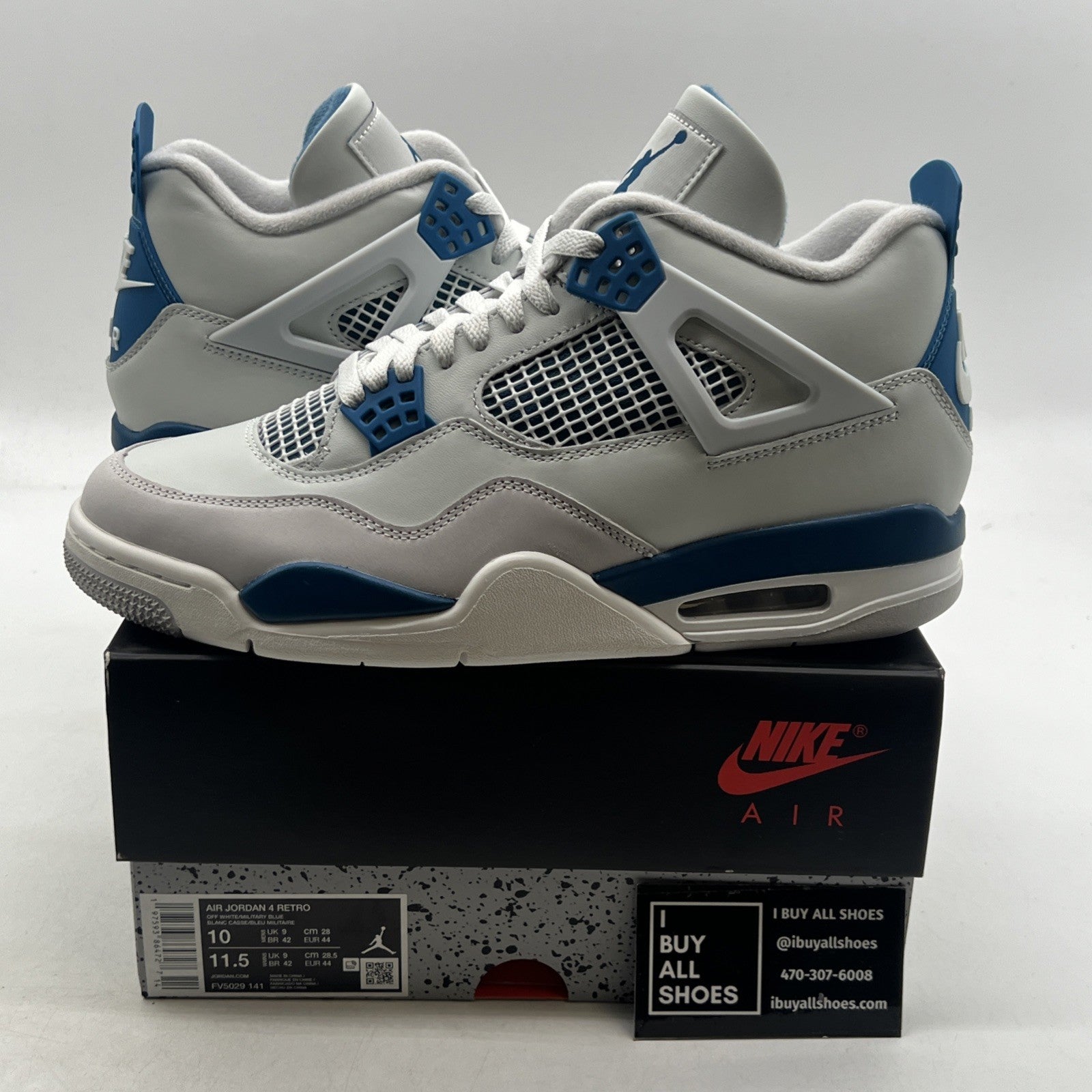 Size 10 - Air Jordan 4 Retro 2024 Military Blue (FV5029-141)